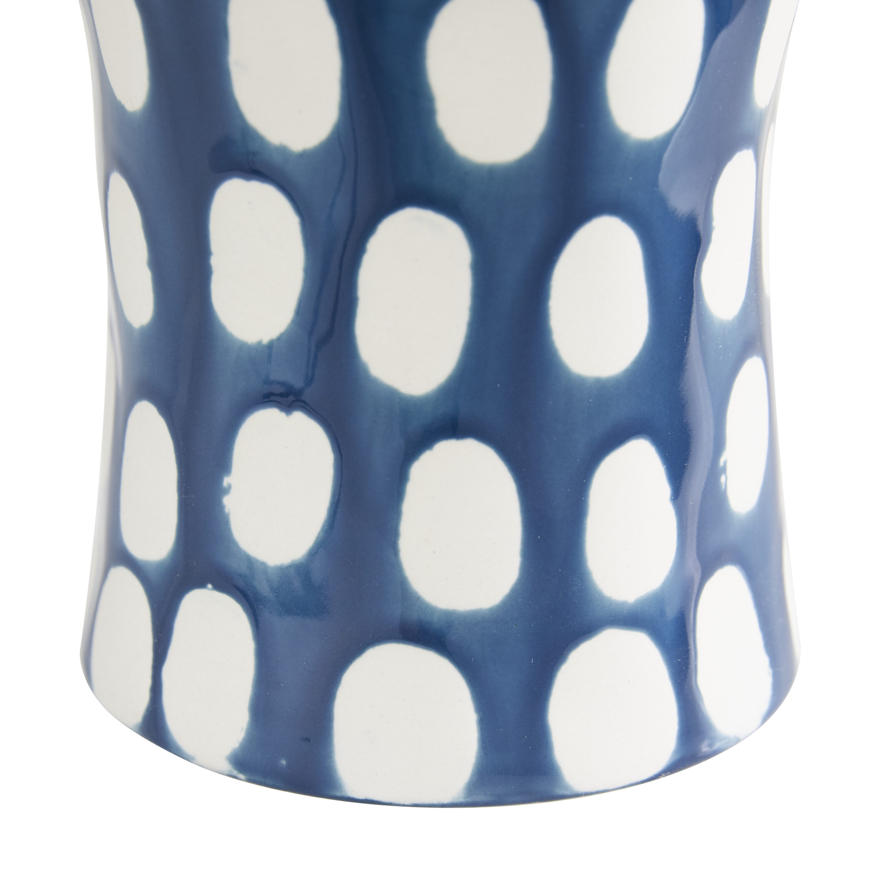Blue and White Ceramic Bottle-Shaped Table Vase Set of Three