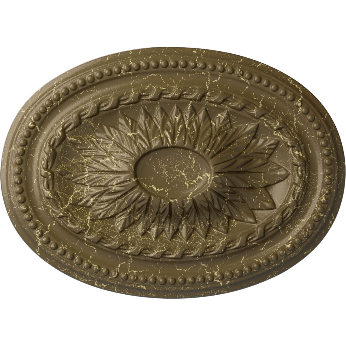 Ekena Millwork CM18SAMMC Saverne 13.5-in W x 18.5-in L Painted Mississippi Mud Crackle Polyurethane Whole Ceiling Medallion