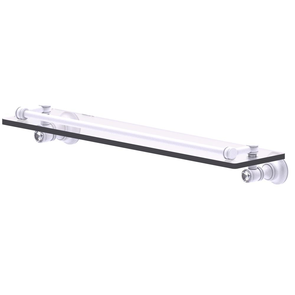 Allied Brass CC-1-22-GAL-WHM Carolina Crystal Matte White Wall mount Bathroom Shelf ( 22-in x 3.3-in x 5-in )