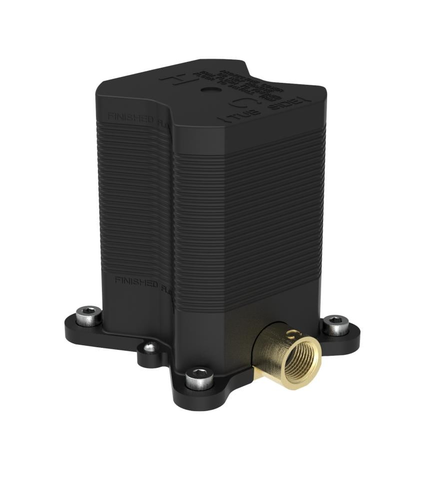 Jacuzzi FX-FSM Freestanding Tub Filler Rough-in Manifold Kit with Integral Stops, Black Finish, Hardware Included