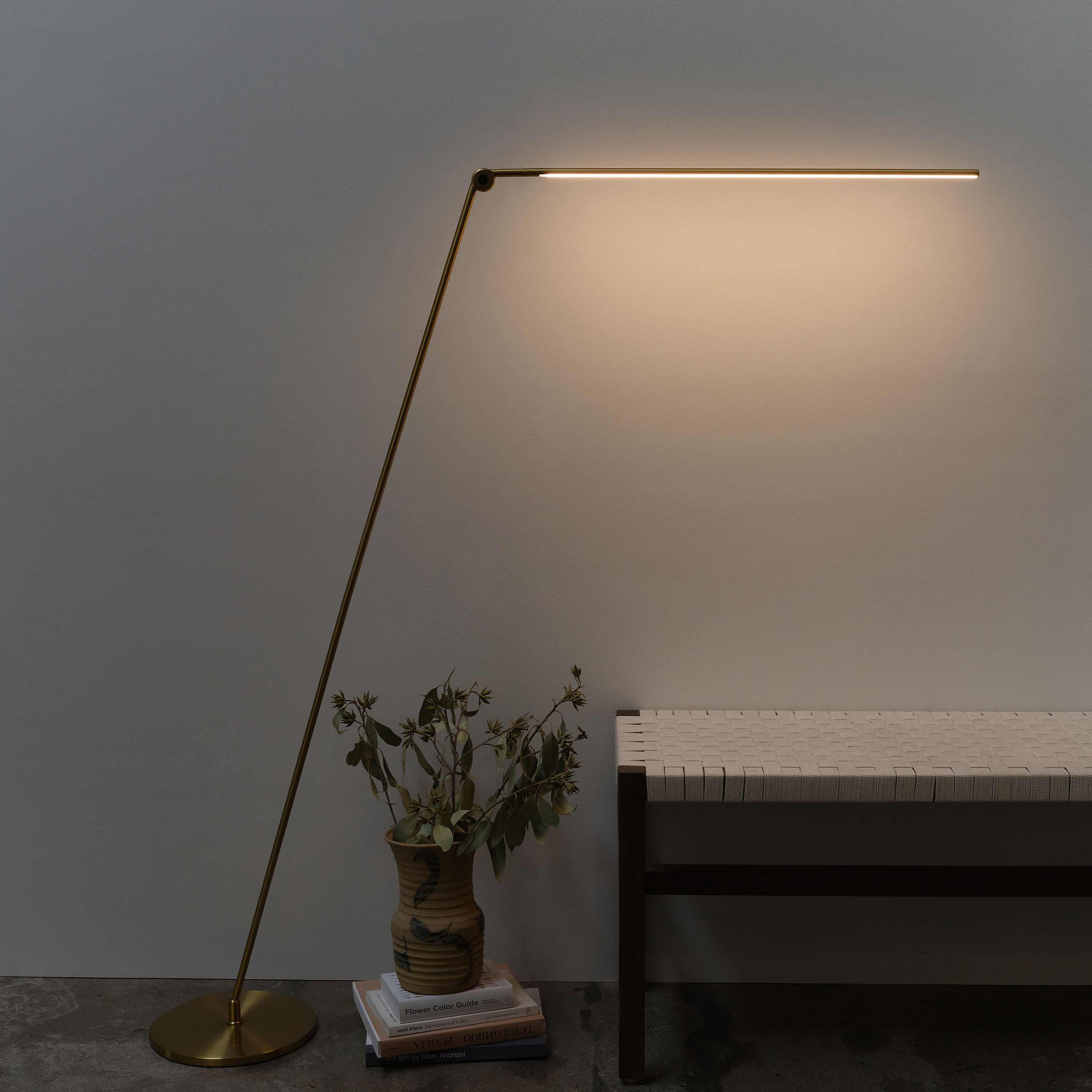 Libra Brass Adjustable LED Floor Lamp with 3-Way Switch