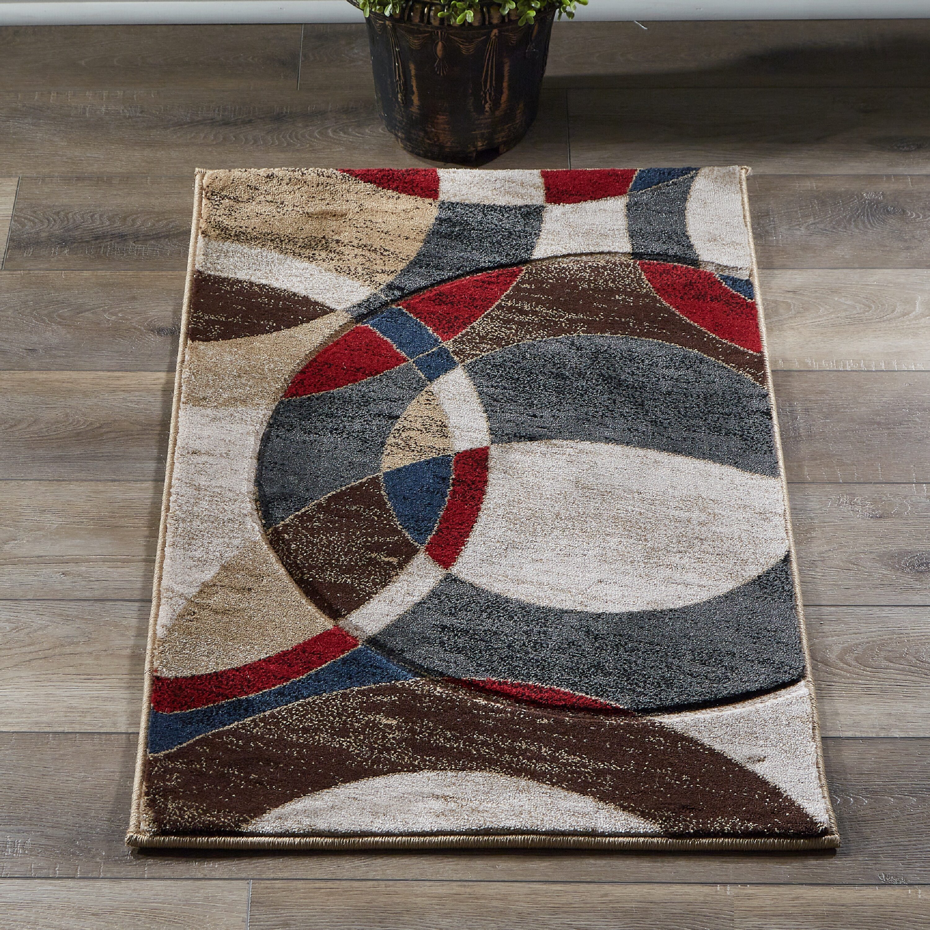 MDA Rugs OR10223 Orelsi 2 x 3 (ft) Polypropylene Brown Rectangular Indoor Abstract Area rug