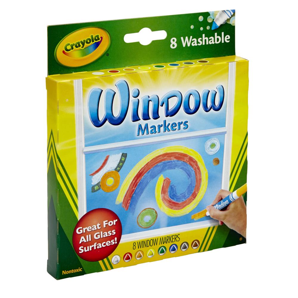 Crayola Washable Window Markers, 8 Per Box, 3 Boxes at