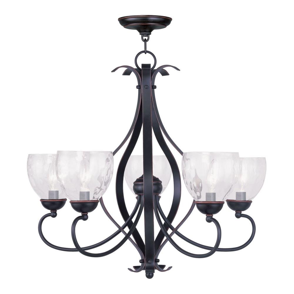 Livex Lighting 4805-67 Brookside 5 -Light Antique Bronze Transitional For Use in Bedrooms, Dining Rooms, Foyers, Kitchens, Living Rooms Chandelier
