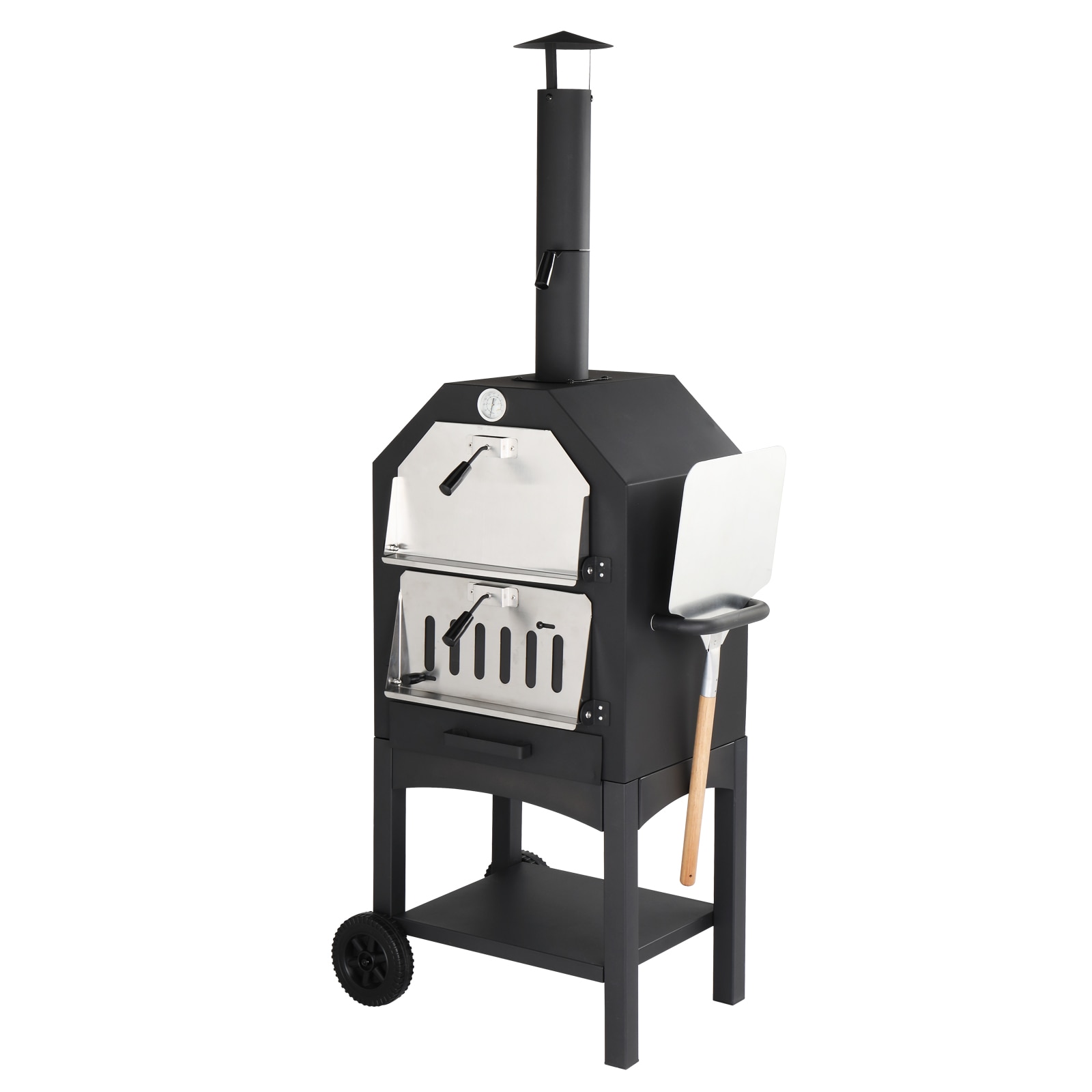 Winado LO1G57000440 Pizza Oven 25.98-in W Black Charcoal Grill