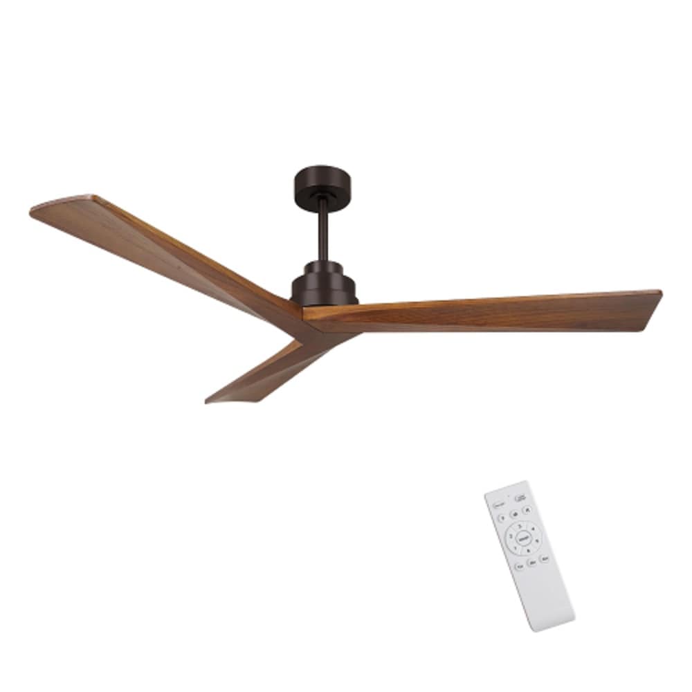 Duclsaty W2352P316087 TimberEase 52-in Brown/Black with Distressed Walnut Blades Ceiling Fan Without Light - Remote Included ( 3 -Blade )