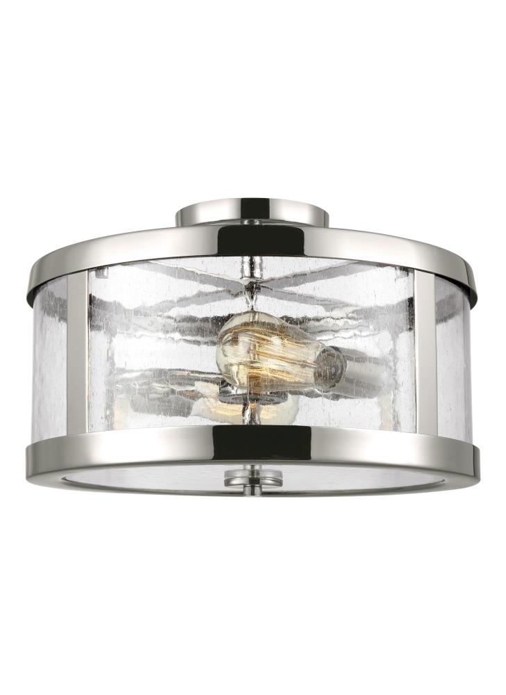 Generation Lighting SF341PN Harrow 1 -Light 15-in Polished Nickel Semi Flush Mount Light