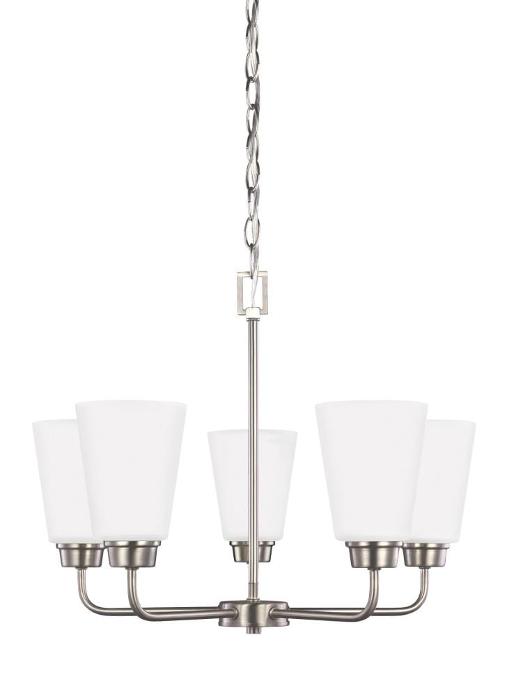 Generation Lighting 3115205EN3-962 Kerrville 5 -Light Brushed Nickel Transitional For Use in Dining Rooms, Foyers, Kitchens, Chandelier