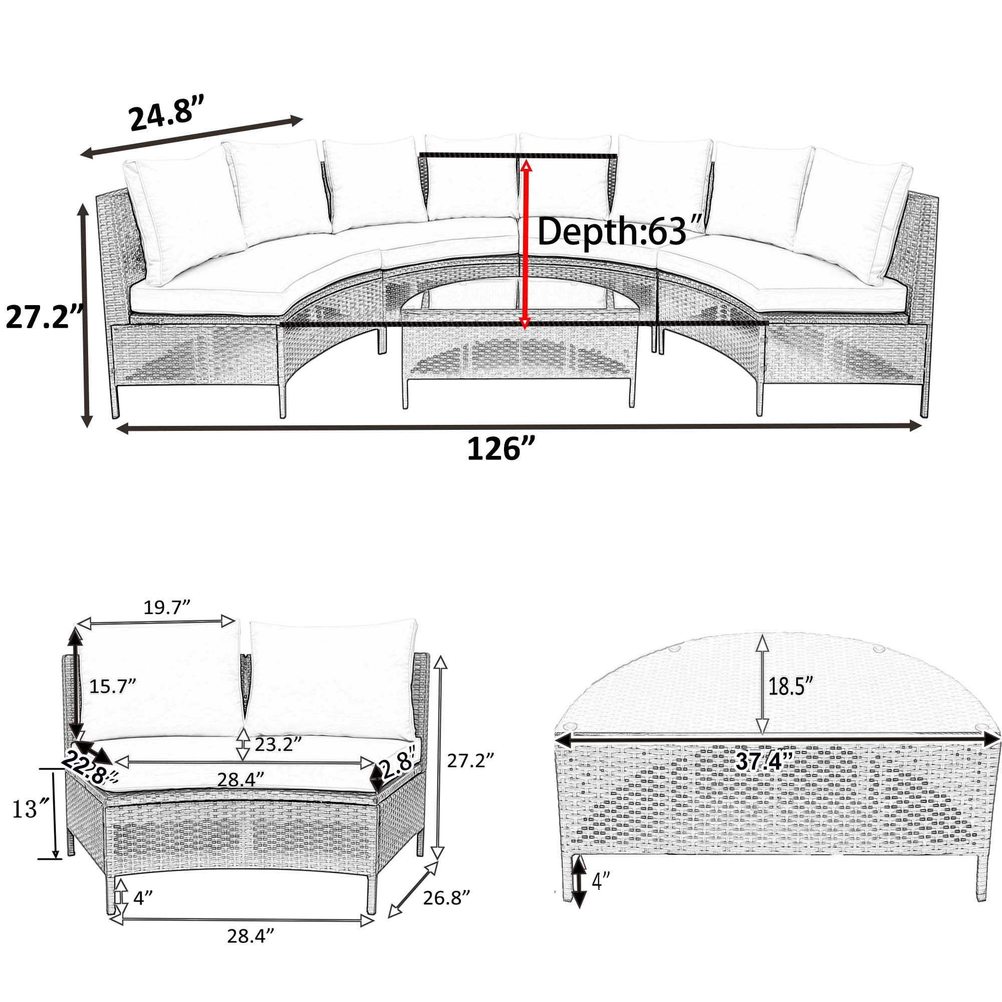 ModernLuxe L-SP100149AAA Patio-Sofas-Daybeds - View #7