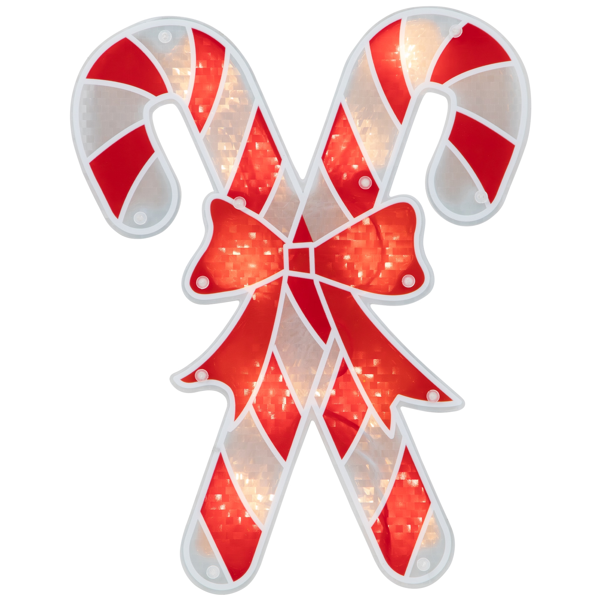 Northlight 32913609 12-in Candy Cane Window Cling Light