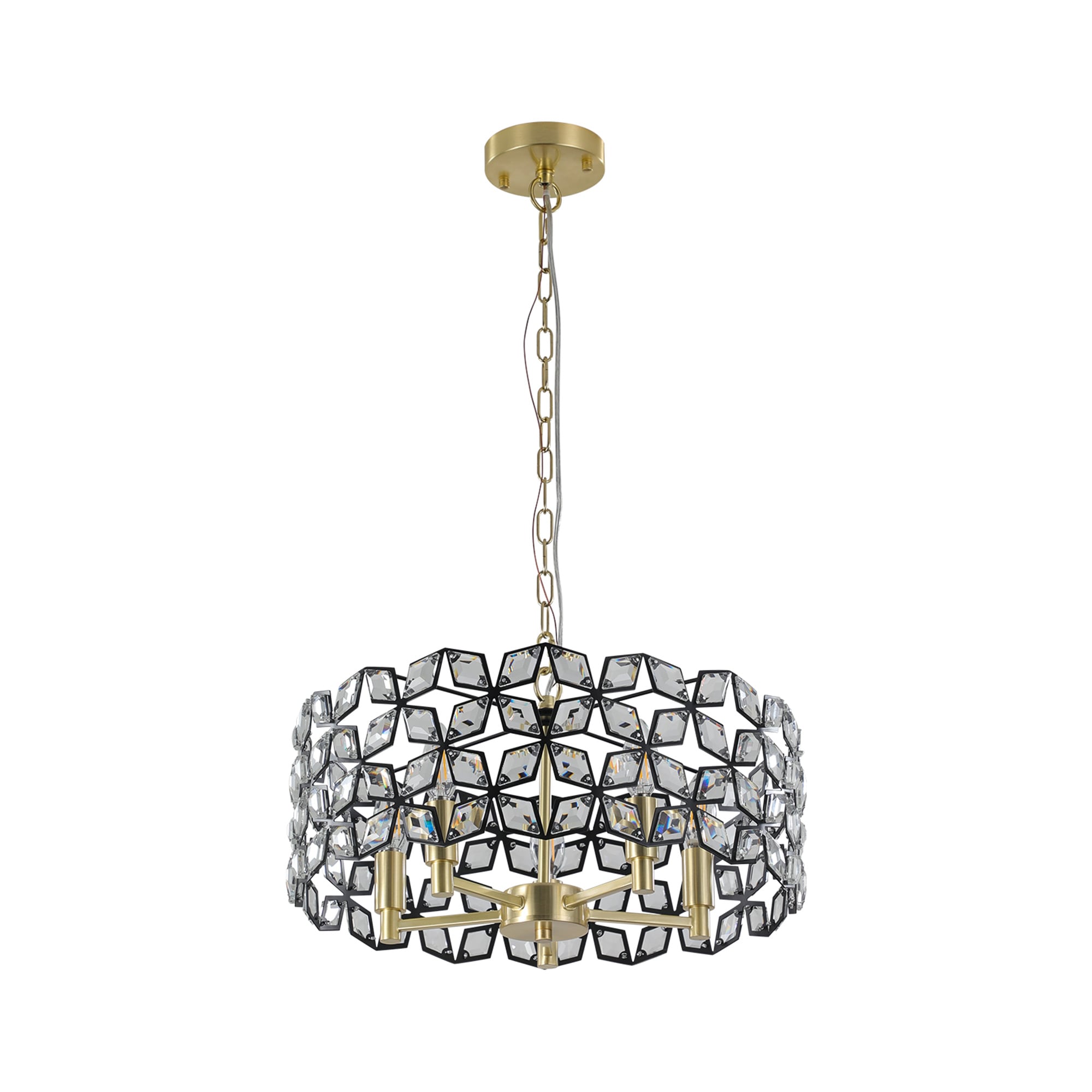 BABOOM BOM-0120158-OR Modern Crystal Chandelier 5 -Light Multiple finishes Gold Modern/contemporary Crystal For Use in Bedrooms, Dining Rooms, Foyers, Kitchens, Living Rooms Chandelier