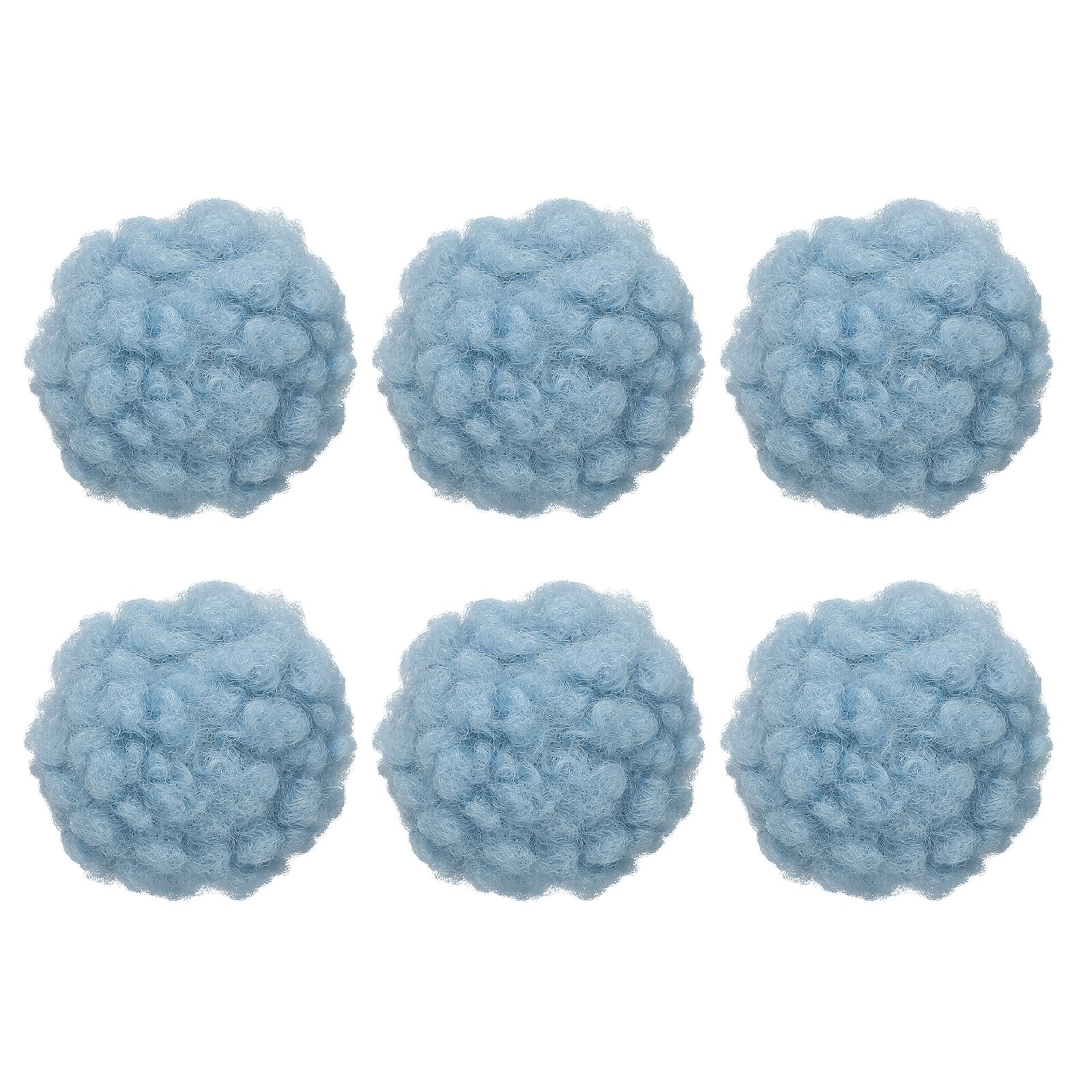 PATIKIL 6pcs Crafts Pom Poms Balls 4-5cm (1.5-1.9Inch) Yarn Pom Poms Big Puff Ball with Elastic Loop for Keychain Knitting Hats DIY Arts Crafts Projects Home Decorations Sky Blue