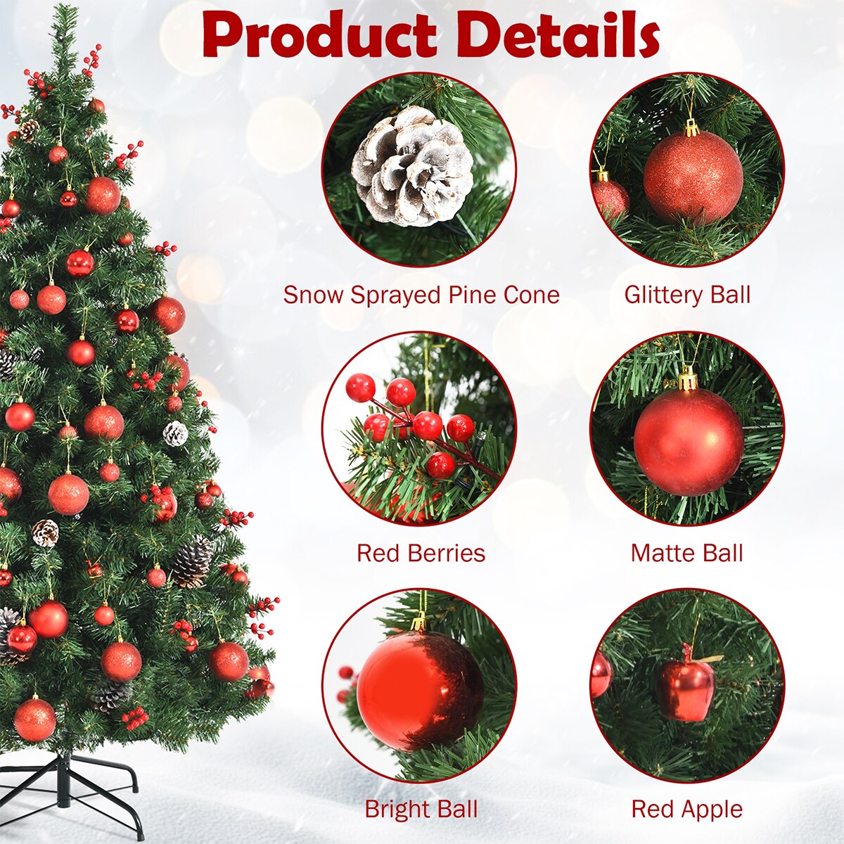 WELLFOR CM-HFY-23613US Artificial-Christmas-Trees - View #5