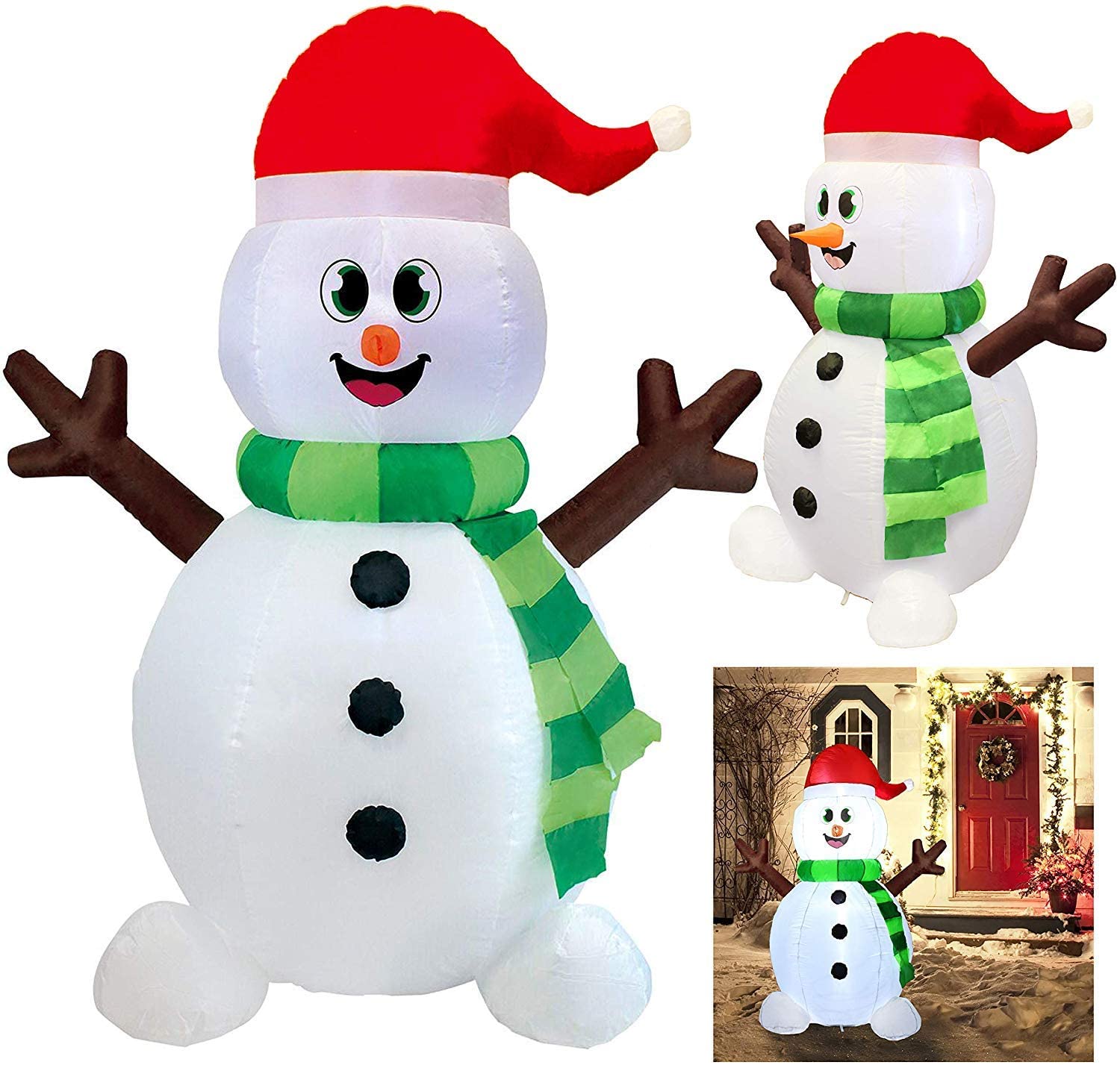 Joiedomi 5-ft Lighted Snowman Christmas Inflatable In The Christmas ...