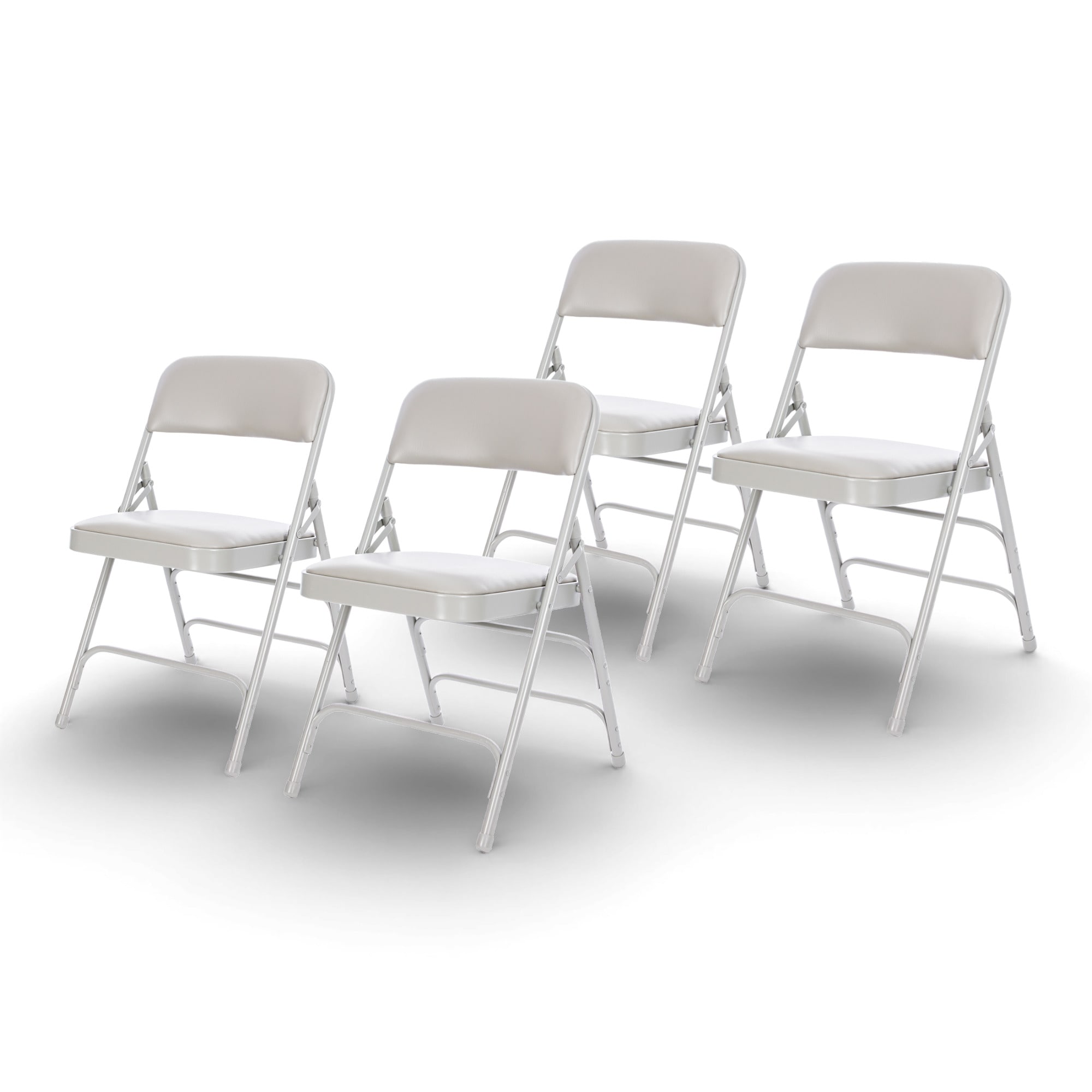 Hampden Furnishings 4 -Pack Gray Metal Frame Padded Vinyl Seat Indoor Standard Folding Chair 500-lb Weight Cap