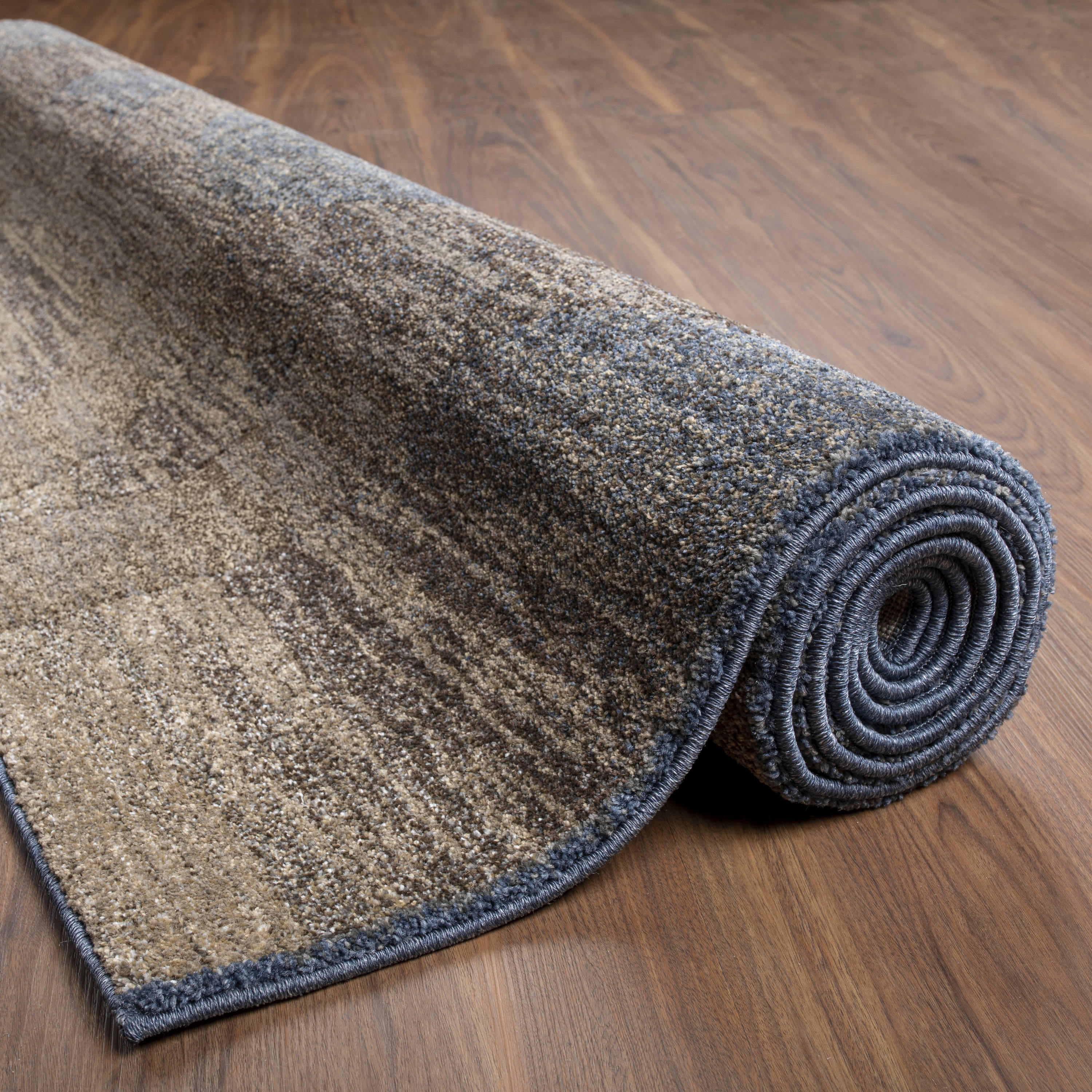 Wellington Blue and Beige Synthetic Rectangular Area Rug