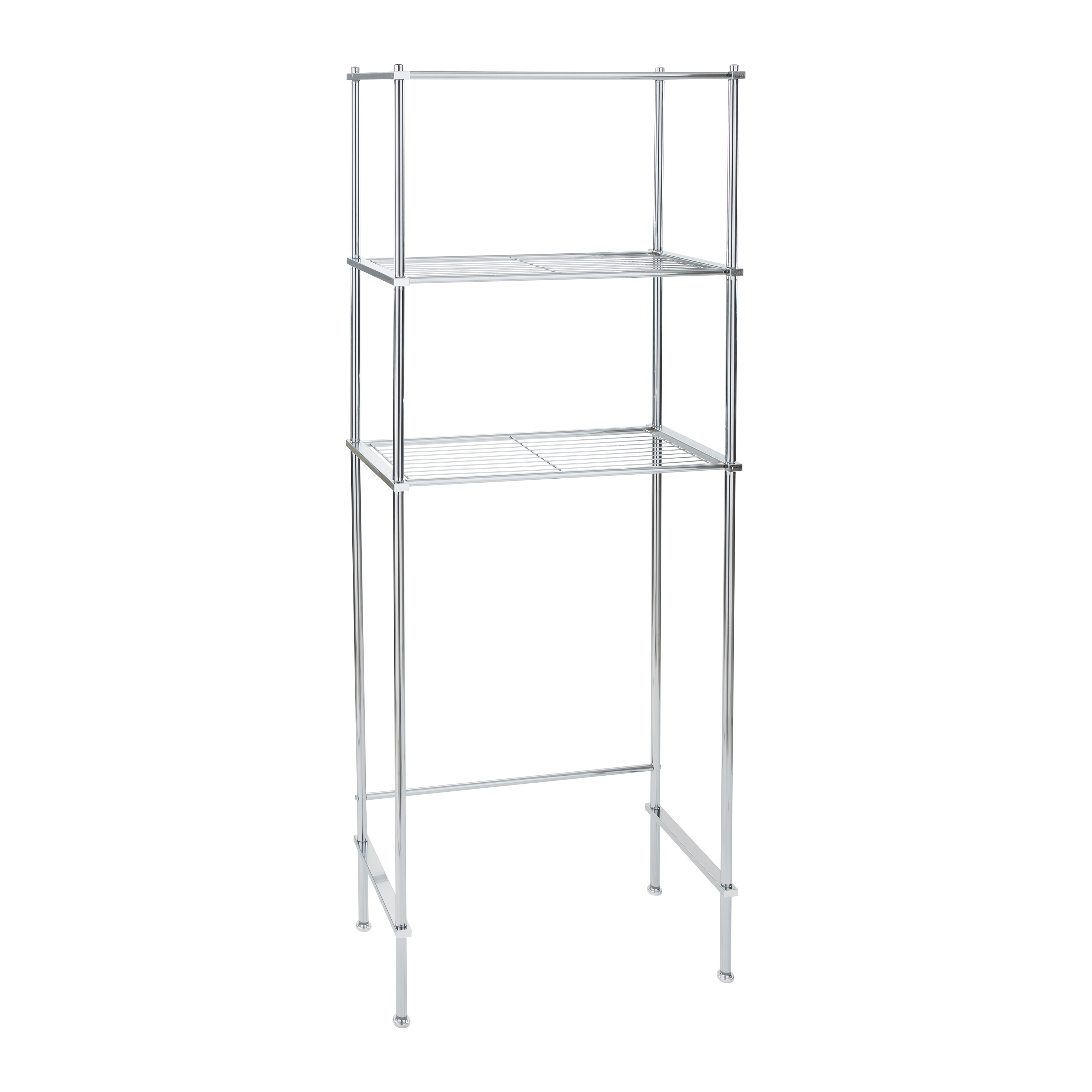 Organize It All Metro Chrome 2-Tier Metal Wall Mount Bathroom Shelf  (17.62-in x 18.25-in x 9.62-in) in the Bathroom Shelves department at