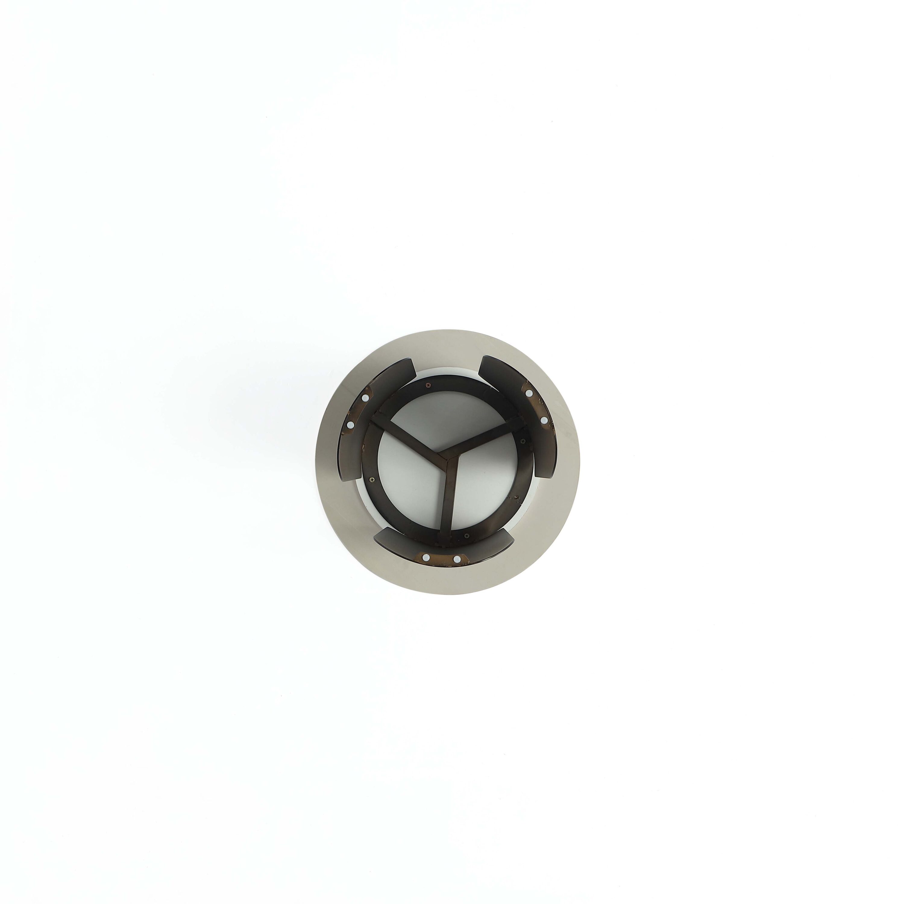 Monica Round Sintered Stone and Gold Metal End Table
