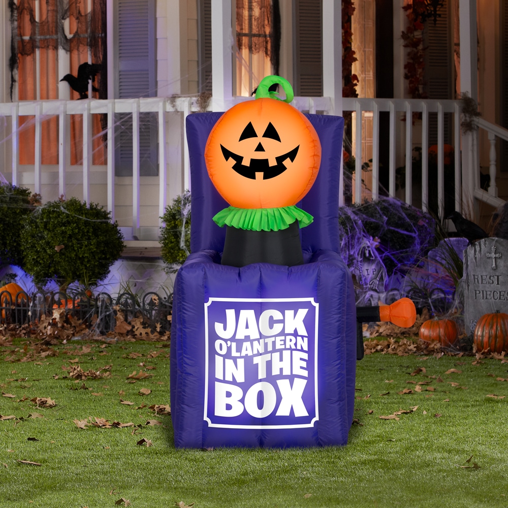 The Holiday Aisle® Truck with Jack-O-Lantern Pumpkins Lighted Inflatable