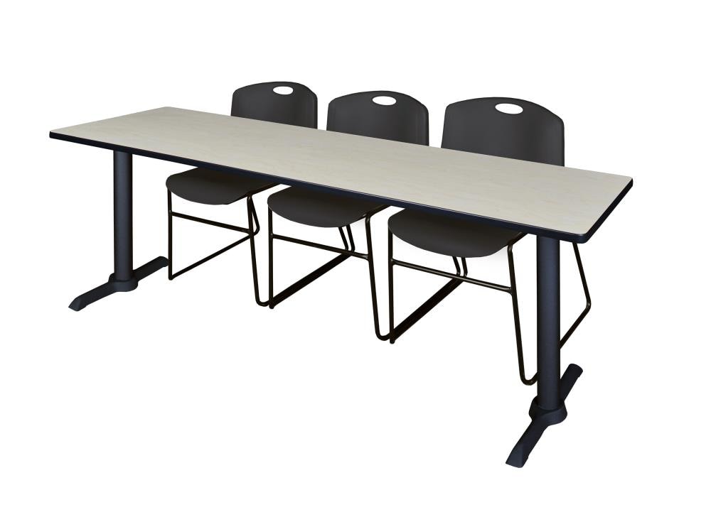 Regency MTRCT8424PL44BK Training Off-white 4-Person Training Table (84-in W x 29-in H)