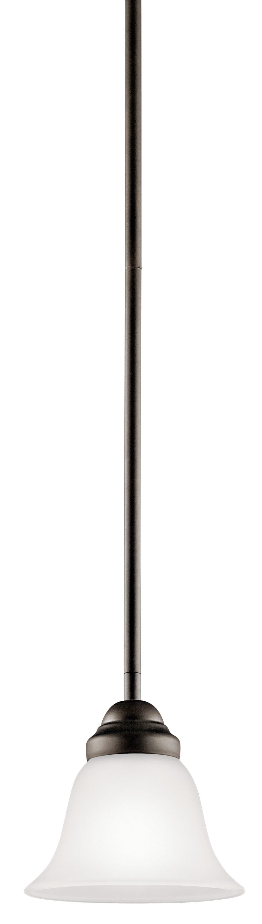 Olde Bronze Mini Pendant with White Glass Shade