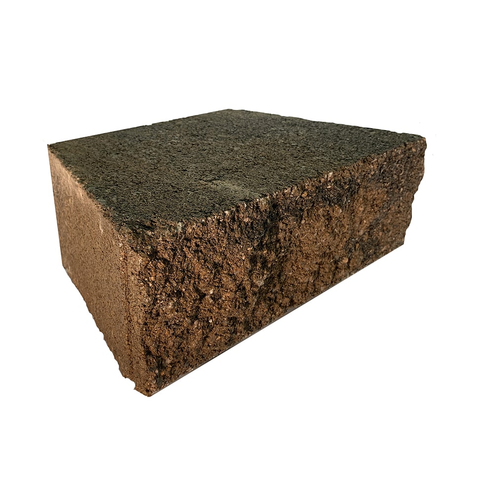 4-in H x 11.7-in L x 7-in D Tan/Charcoal Concrete Retaining Wall Block in Brown | - Lowe's 17H060TCH