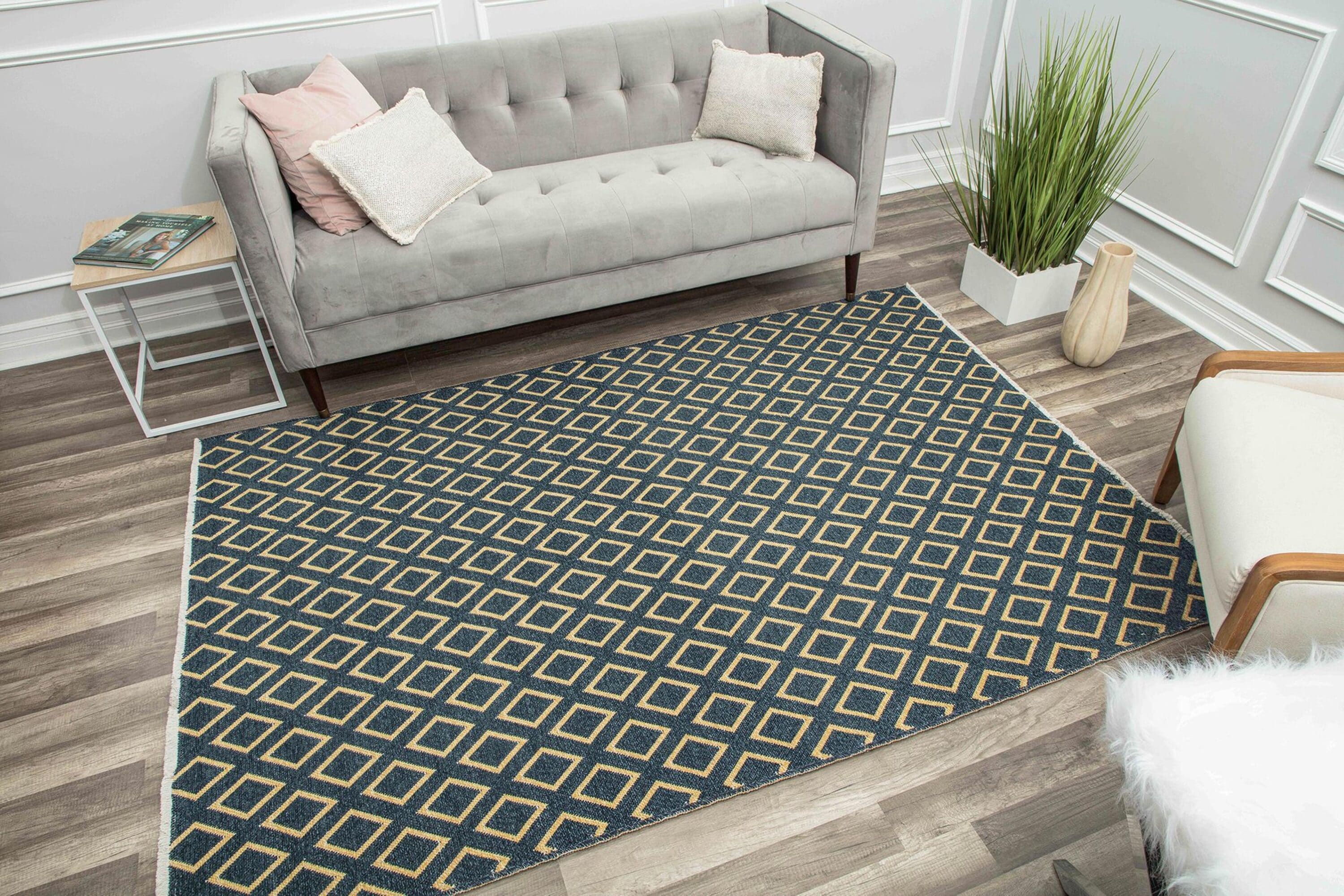 Rugs America 30330 2 x 4 Navy Gold Soverneignty Indoor Medallion Vintage Area Rug