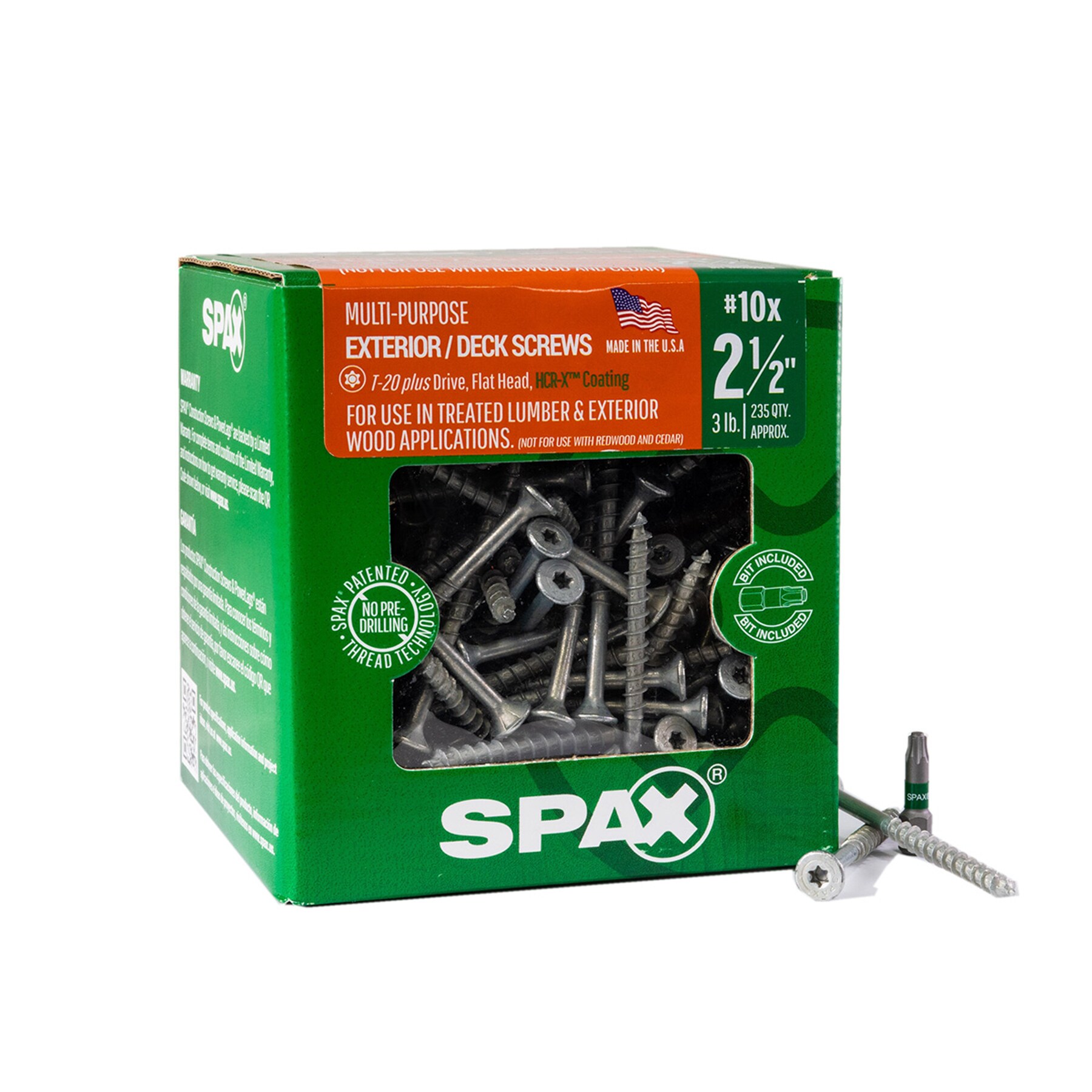 SPAX Multi-Material #10 x 2-1/2-in Double-barrier Exterior Wood screws ( 235 -Per Box )