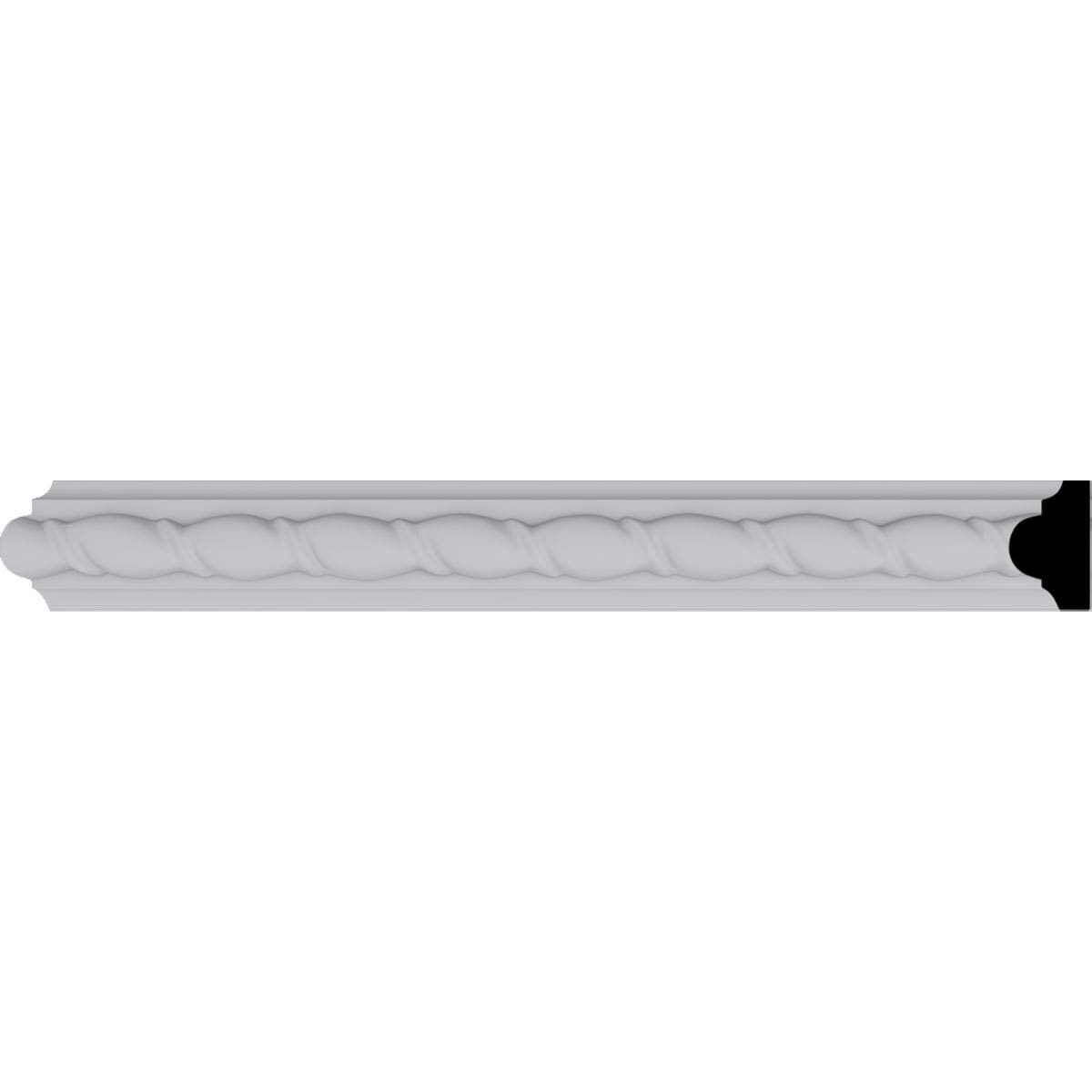 Ekena Millwork MLD01X00BU Bulwark Rope Panel Moulding 1-in x 7-ft 10-1/2-in Primed Polyurethane Rope 167915 Chair rail Moulding