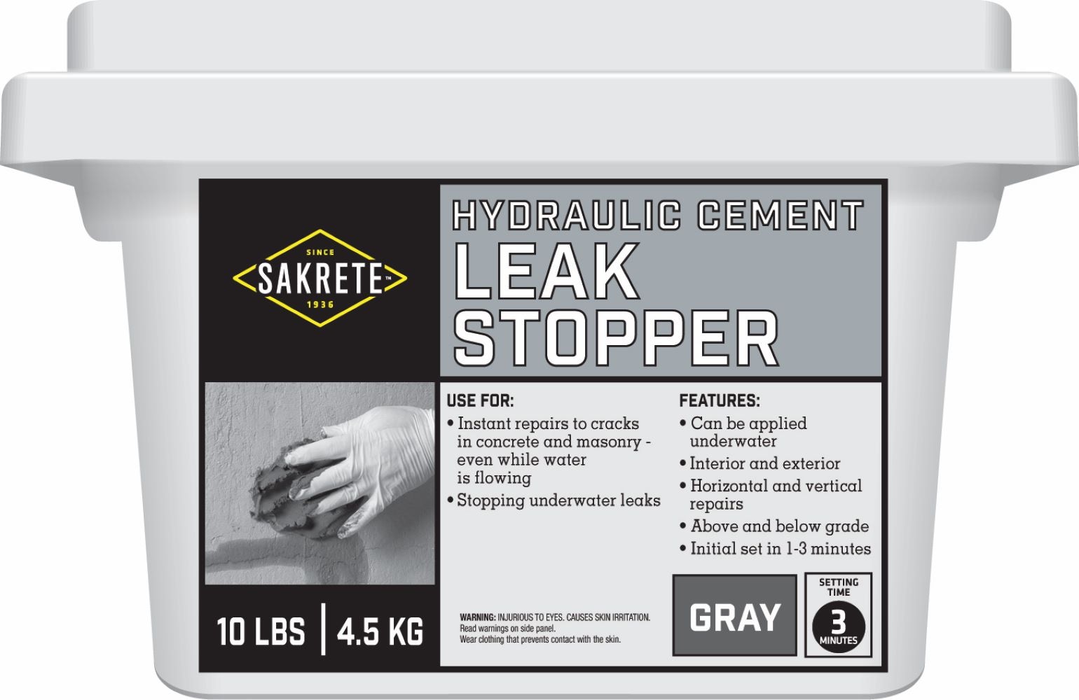 hack schotel Kinderachtig Sakrete Leak stopper Gray Fast Setting Hydraulic Cement 10-lb Patch in the  Concrete & Mortar Repair department at Lowes.com