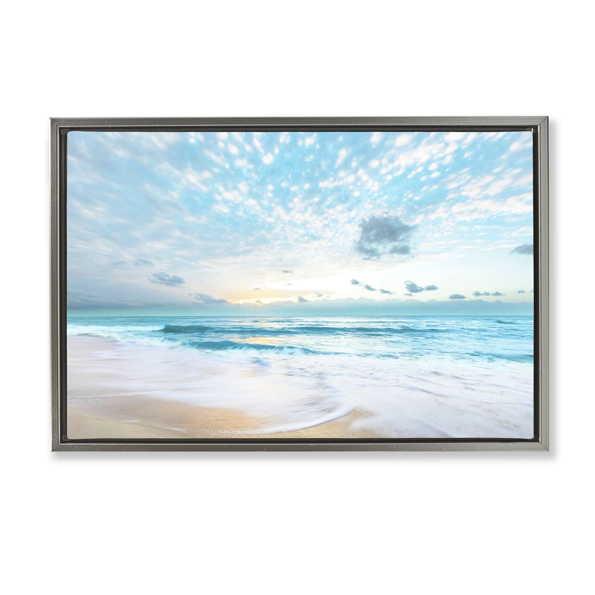 Stupell Industries BT-998-FFL-20X30 Sun Bleached Ocean Shore Gray Framed Floater Canvas Wall Art By Danita Delimont 31 x 21