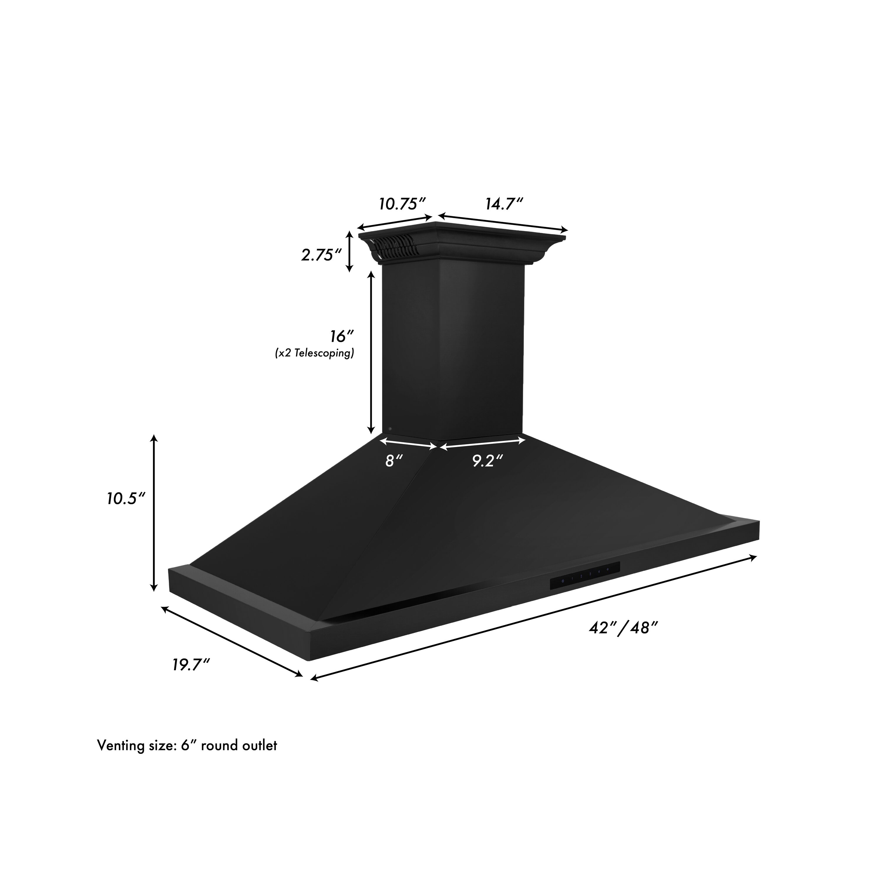 ZLINE KITCHEN & BATH BSKBNCRN-BT-48 Wall-Mounted-Range-Hoods - View #13