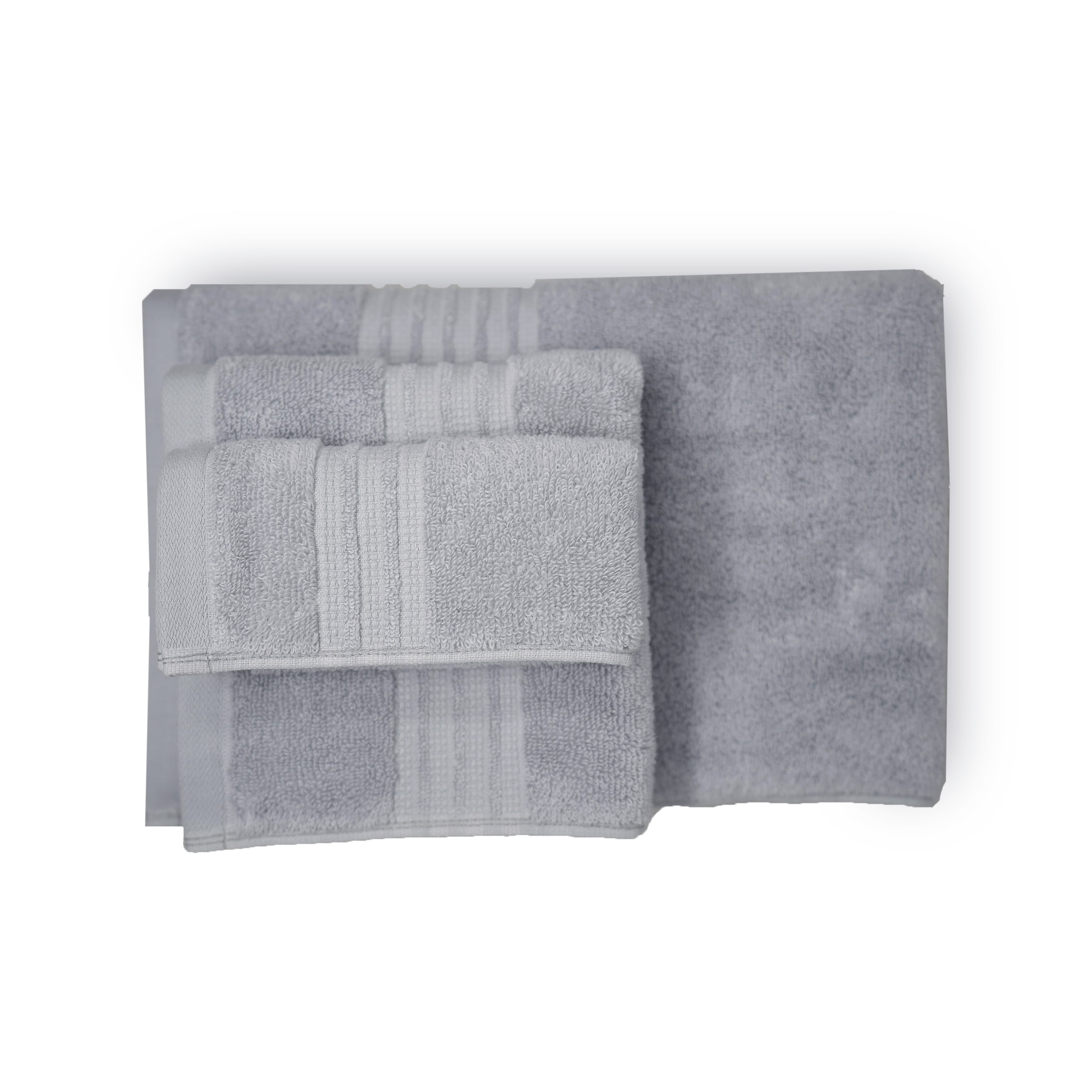 allen + roth 3-Piece Gray Cotton Quick Dry Bath Towel Set in the ...