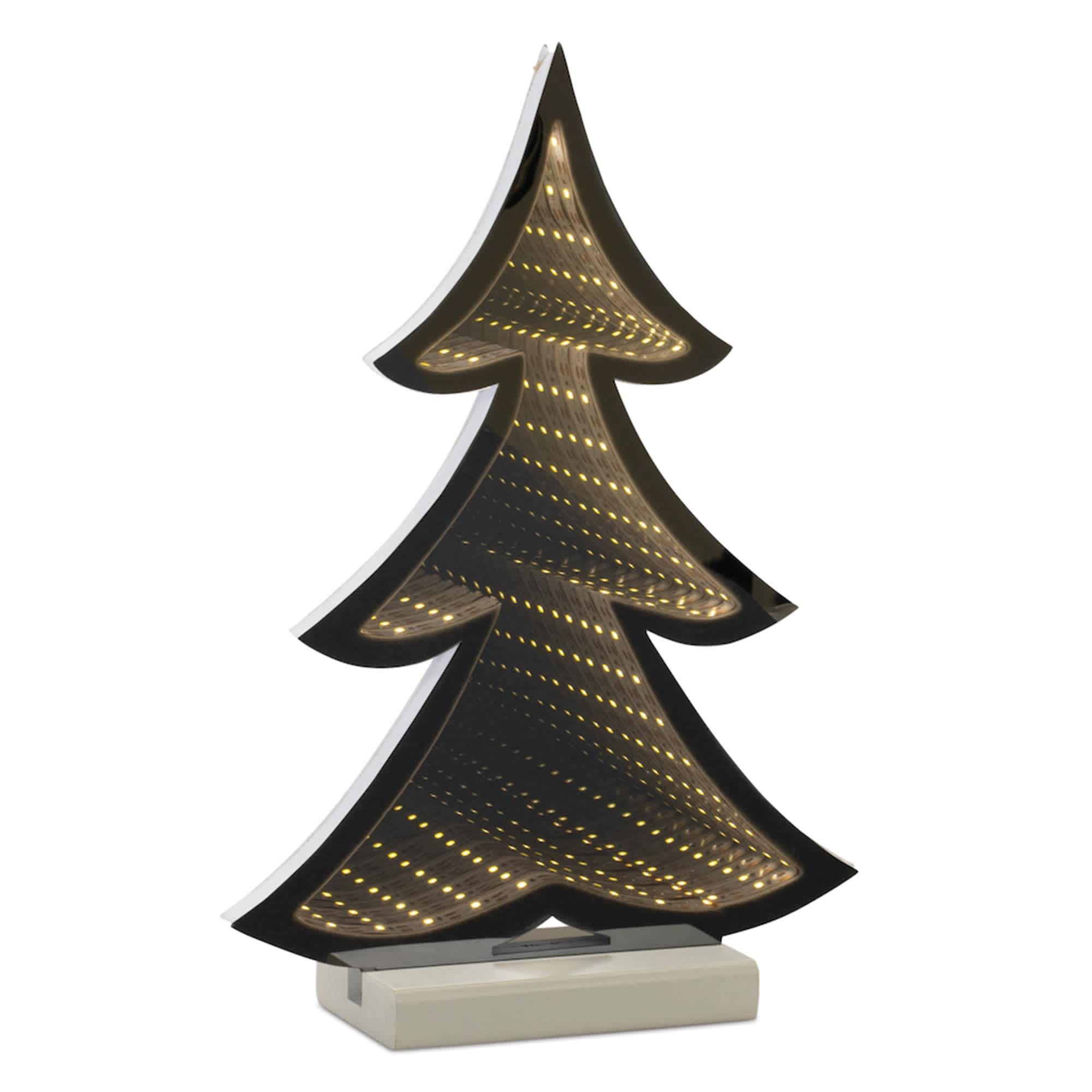 Melrose International 90053DS Tree Infinity Light 12.5H Acrylic 3 AA Batteries Not Included or UL Cord Included