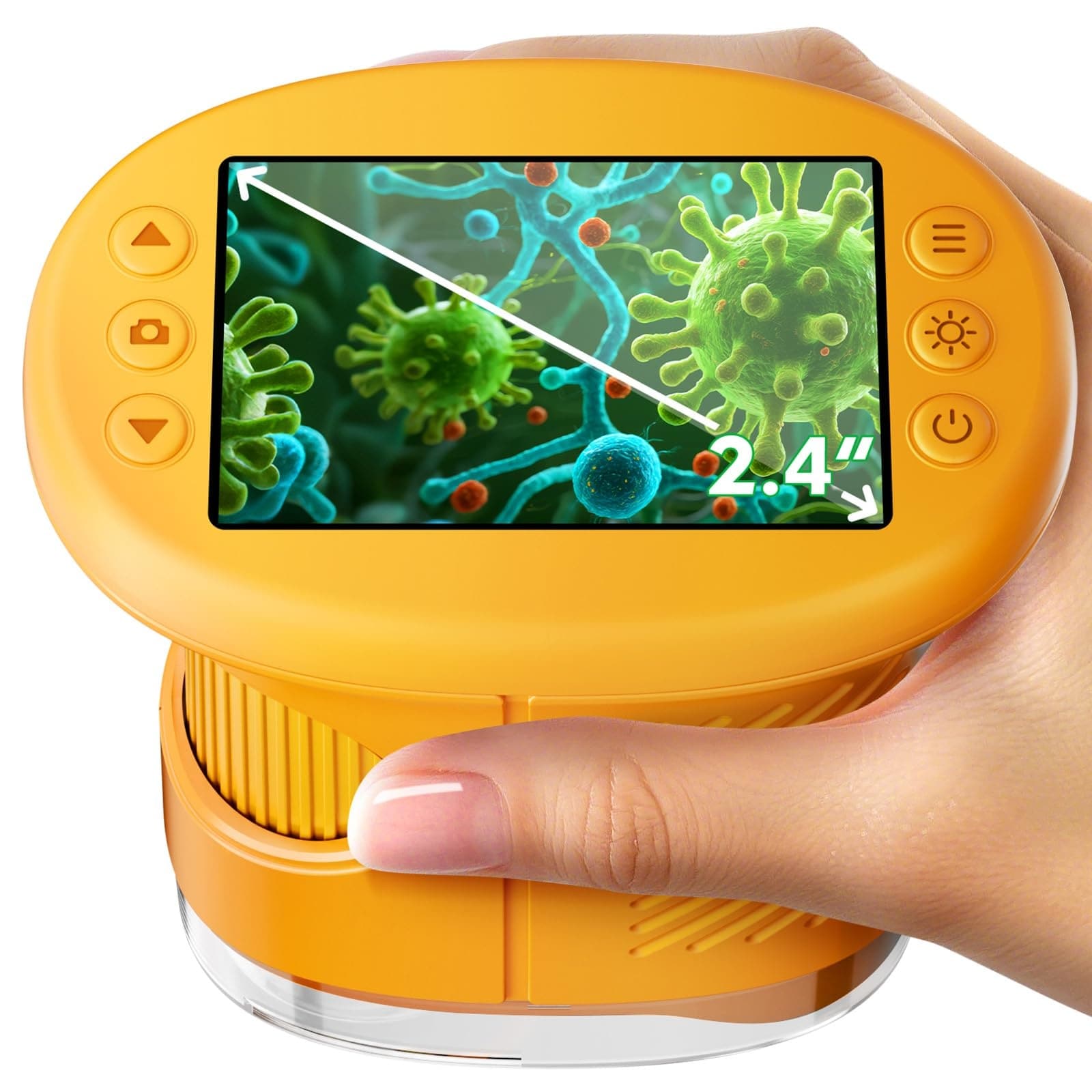 Adrinfly 1000X Handheld Microscope for Kids 4K 2 4 Inch Screen 12 ...