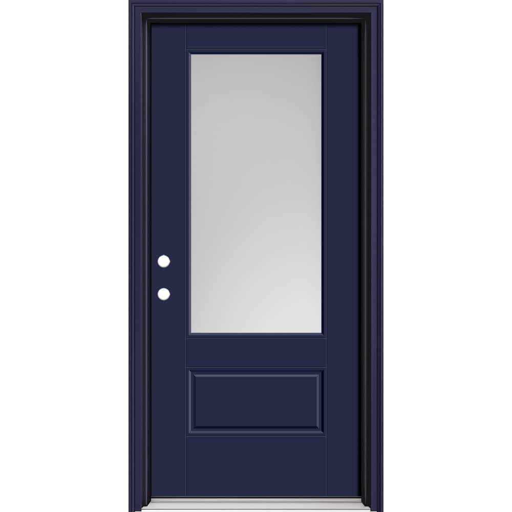 Masonite Performance Door System 32-in x 80-in Fiberglass 3/4 Lite ...