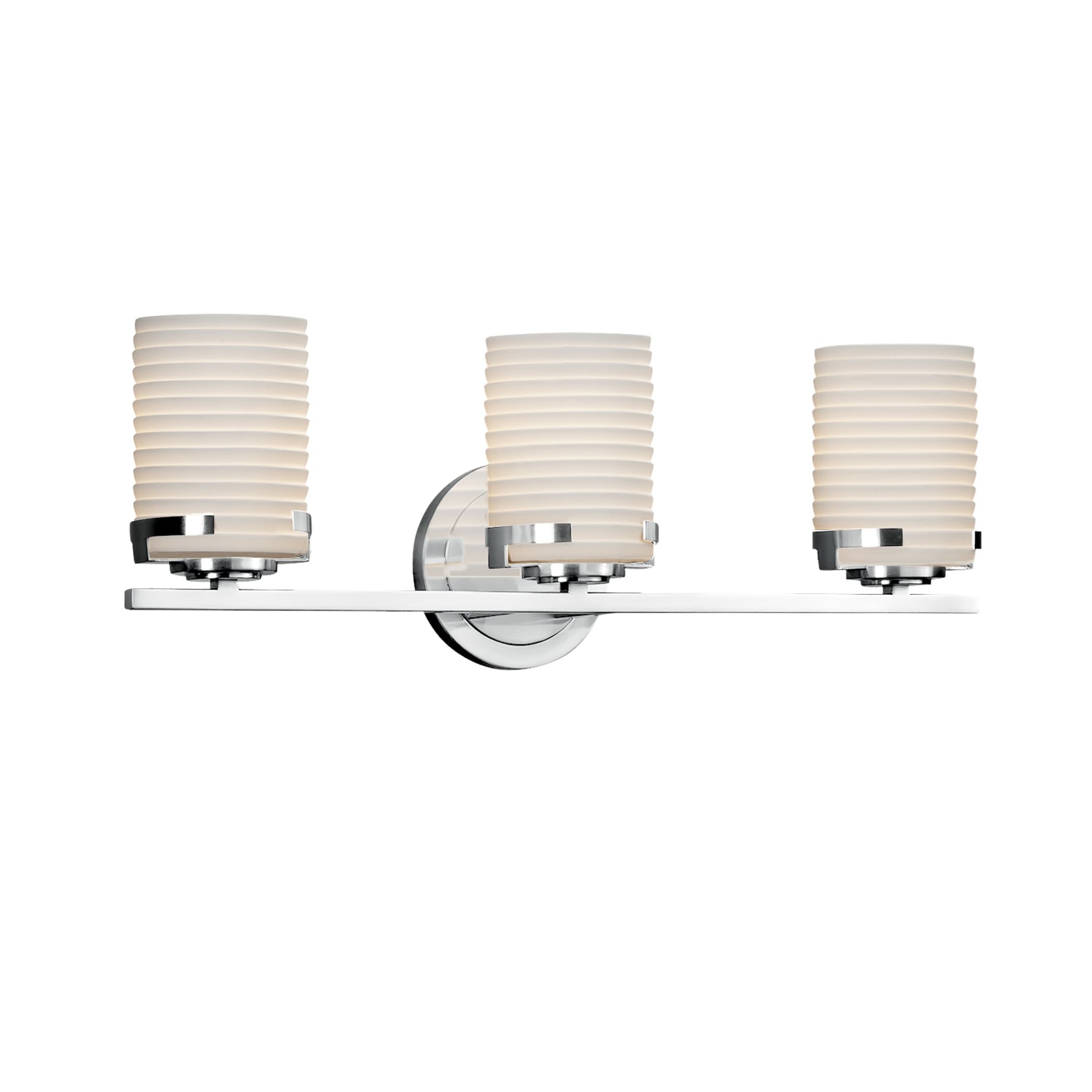 Justice Design Group POR-8453-10-SAWT-CR Limoges 22.75-in 3-Light Polished Chrome Transitional Vanity Light