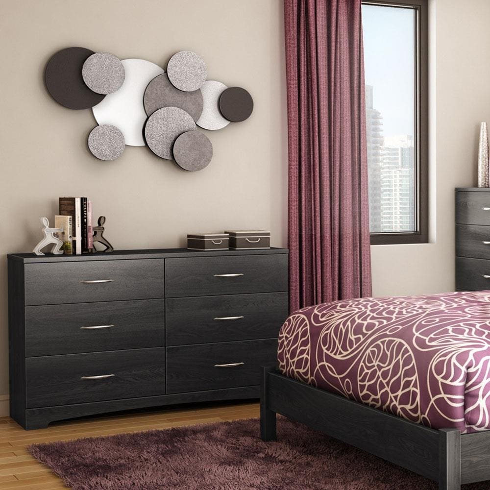 Gray Oak Double Dresser with Soft Close Drawers