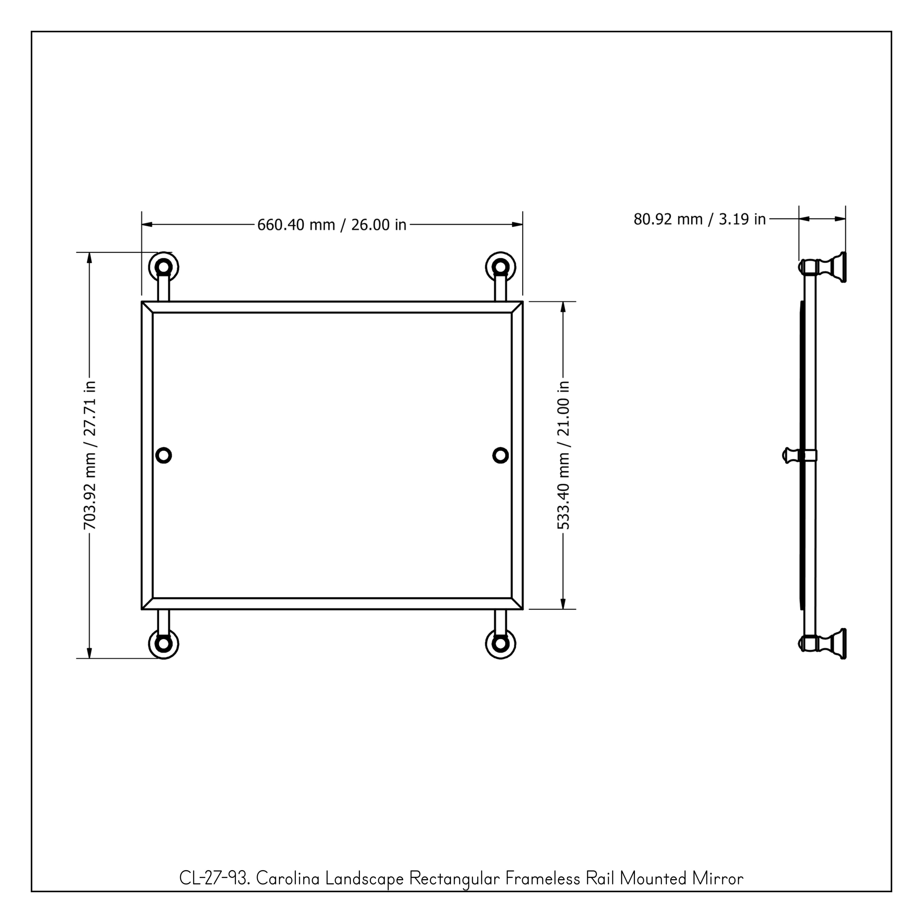 Allied Brass CL-27-93-PNI Framed-Bath-Mirrors - View #3
