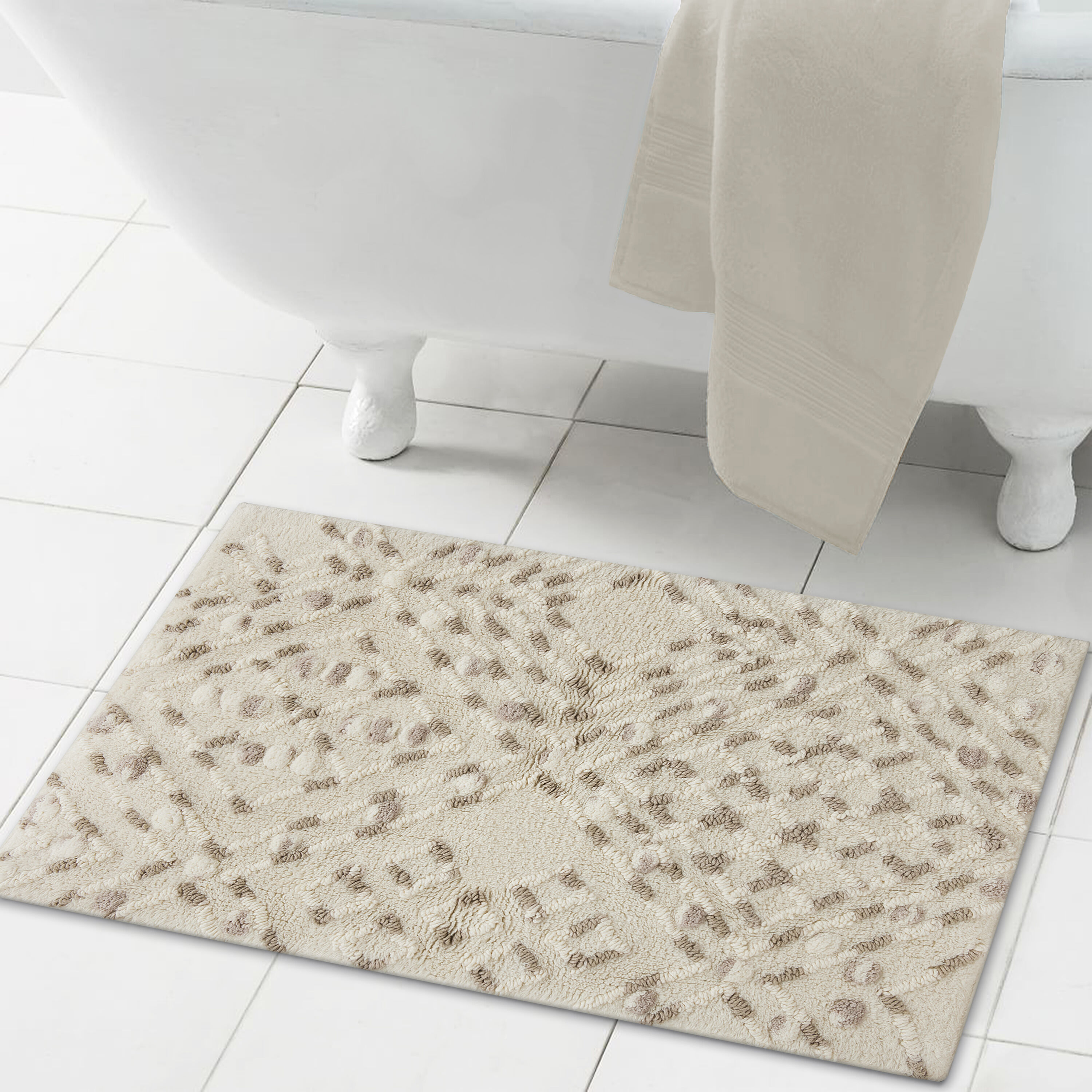 Summer Tile 21x34 rug stone 21-in x 34-in Stone Cotton Bath Rug in the Bathroom  Rugs & Mats department at