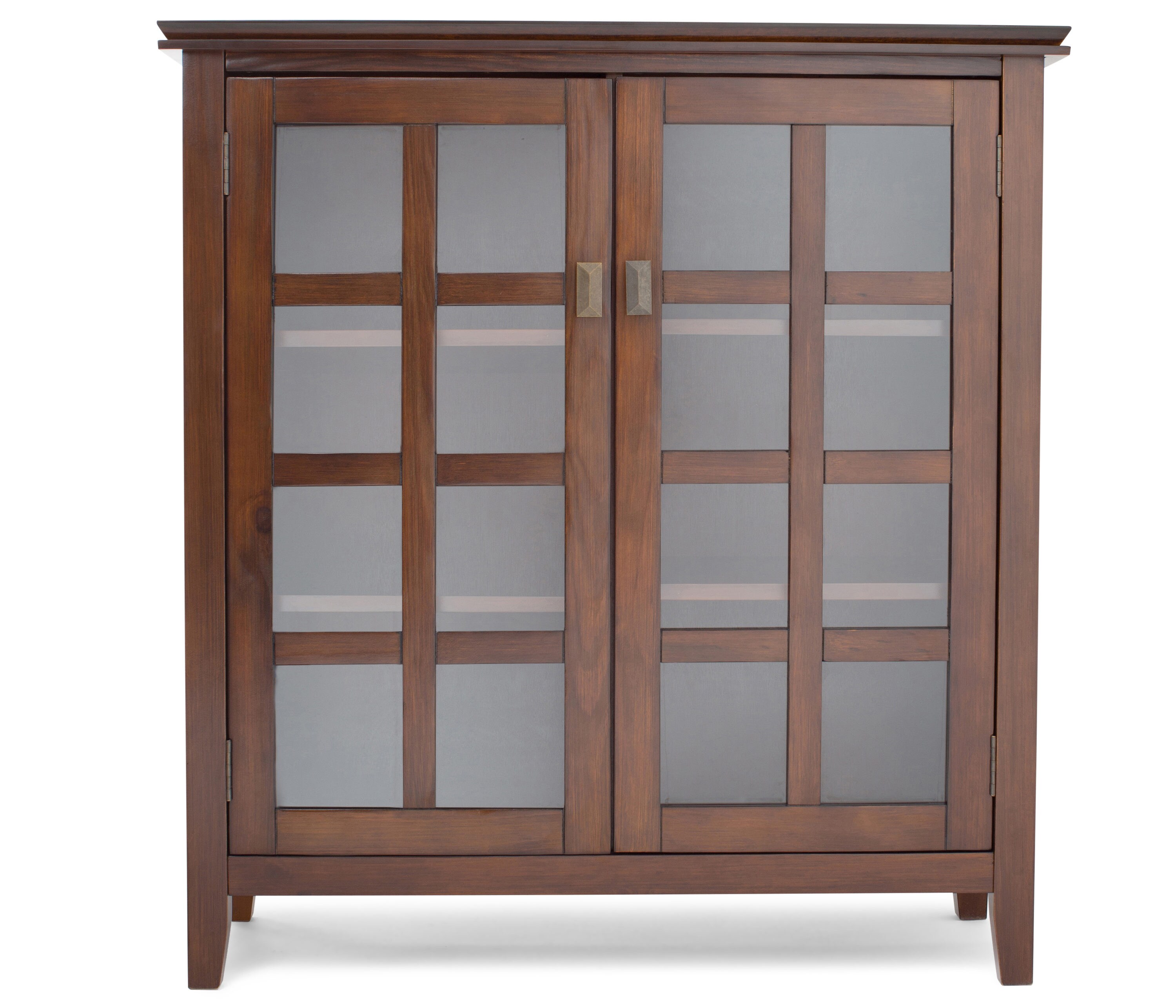 Simpli Home Artisan Medium Storage Cabinet in Tobacco Brown