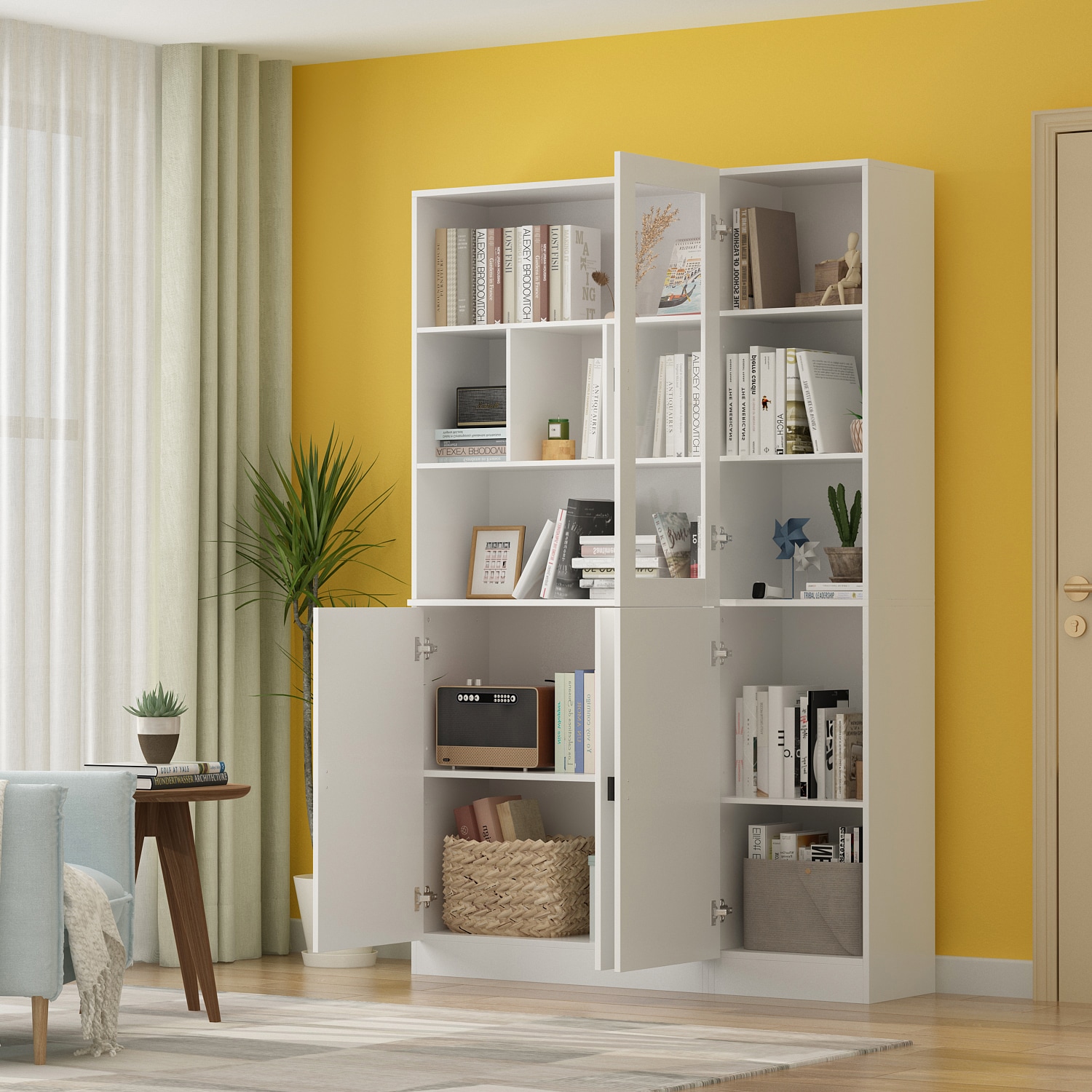 Living Room Bookcase With Doors | Cabinets Matttroy