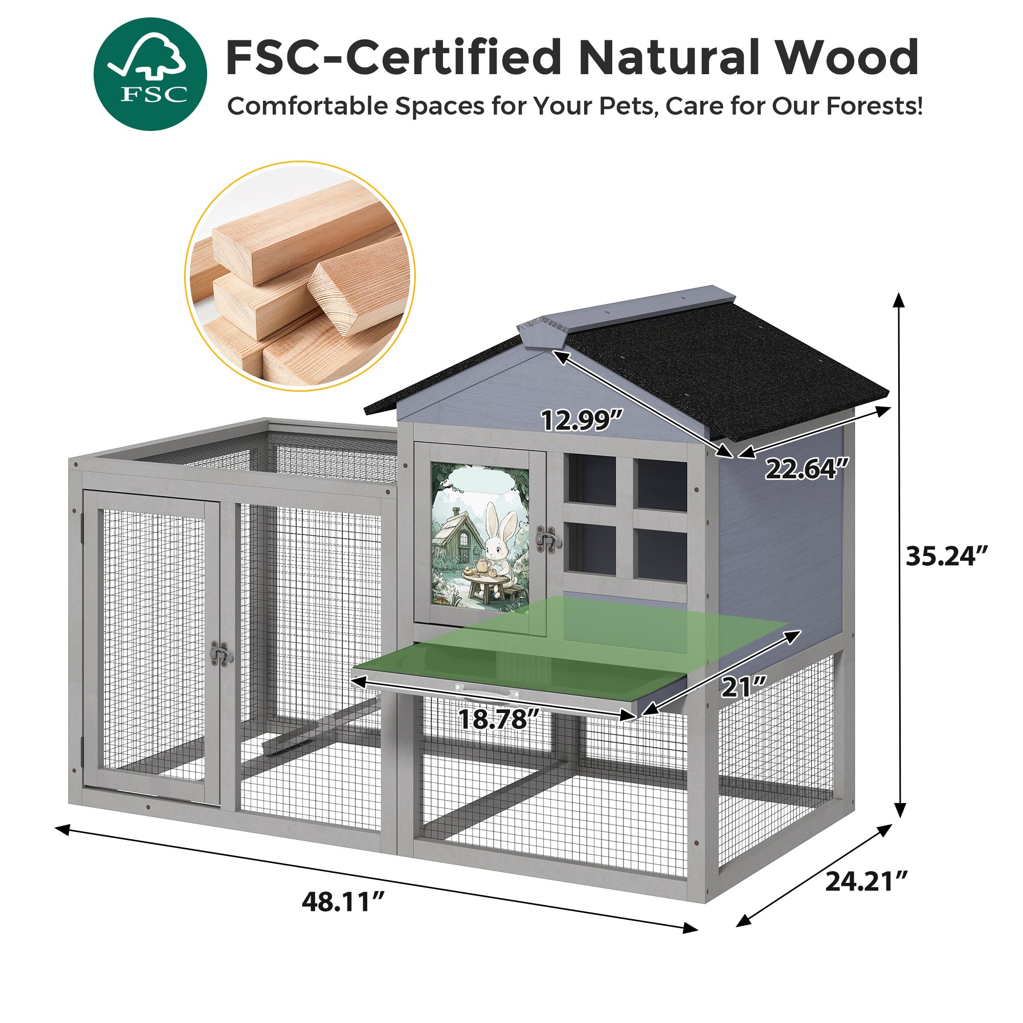 Coziwow CW12P0496-L02 Chicken-Coops-Rabbit-Hutches - View #4