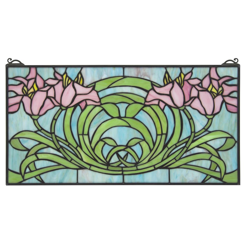 Design Toscano TF28023 12-in H x 23-in W Floral/Plants Stained Glass Panel