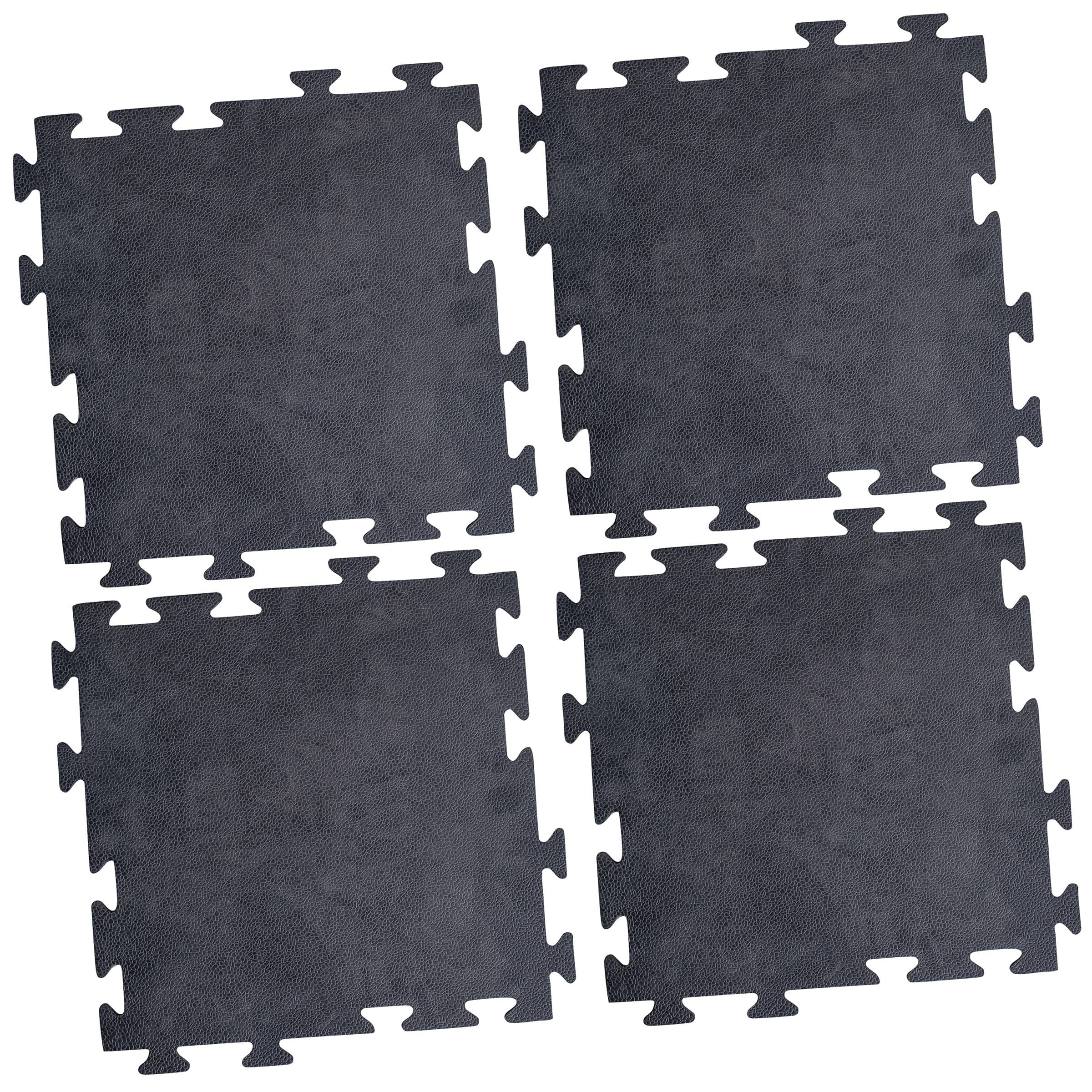 AmeriHome RMTS20I4PK Interlocking Black Rubber Square Indoor or outdoor Utility mat
