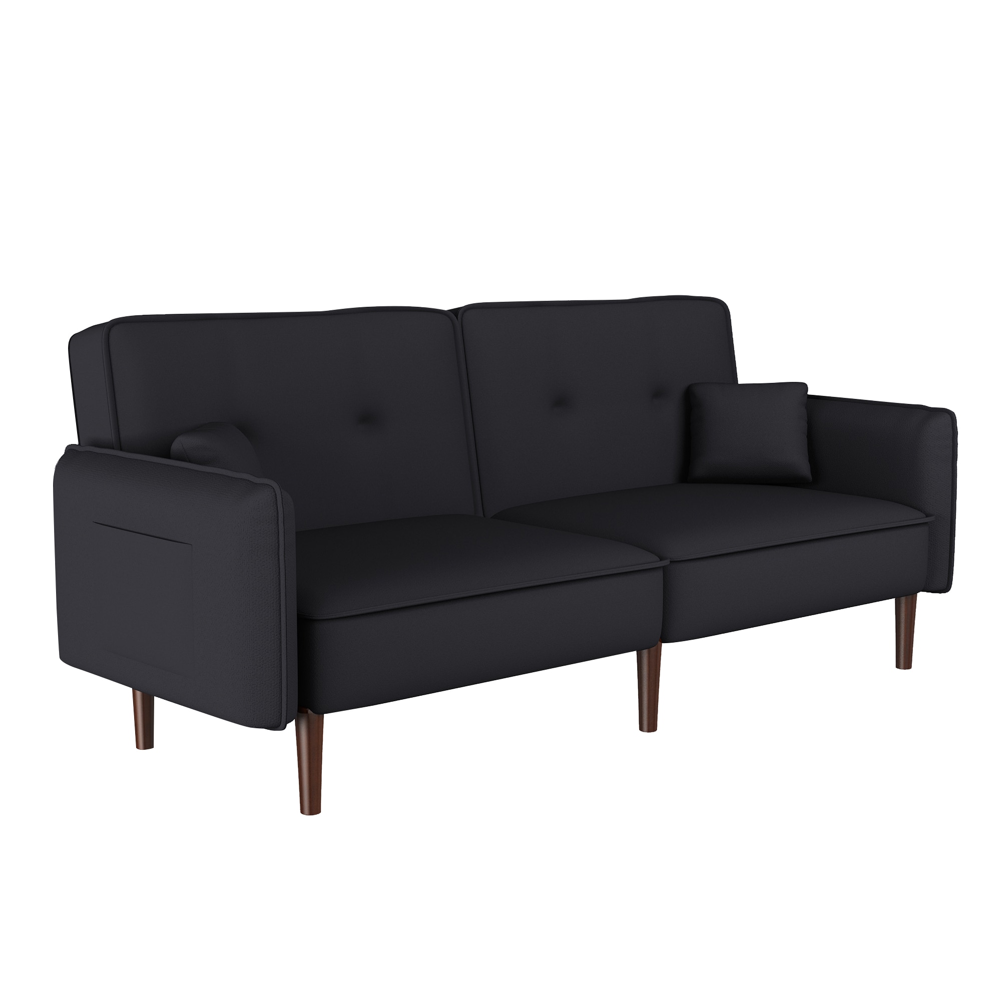 Mondawe 75-in Modern Black Linen Reclining Sofa in the Couches, Sofas ...