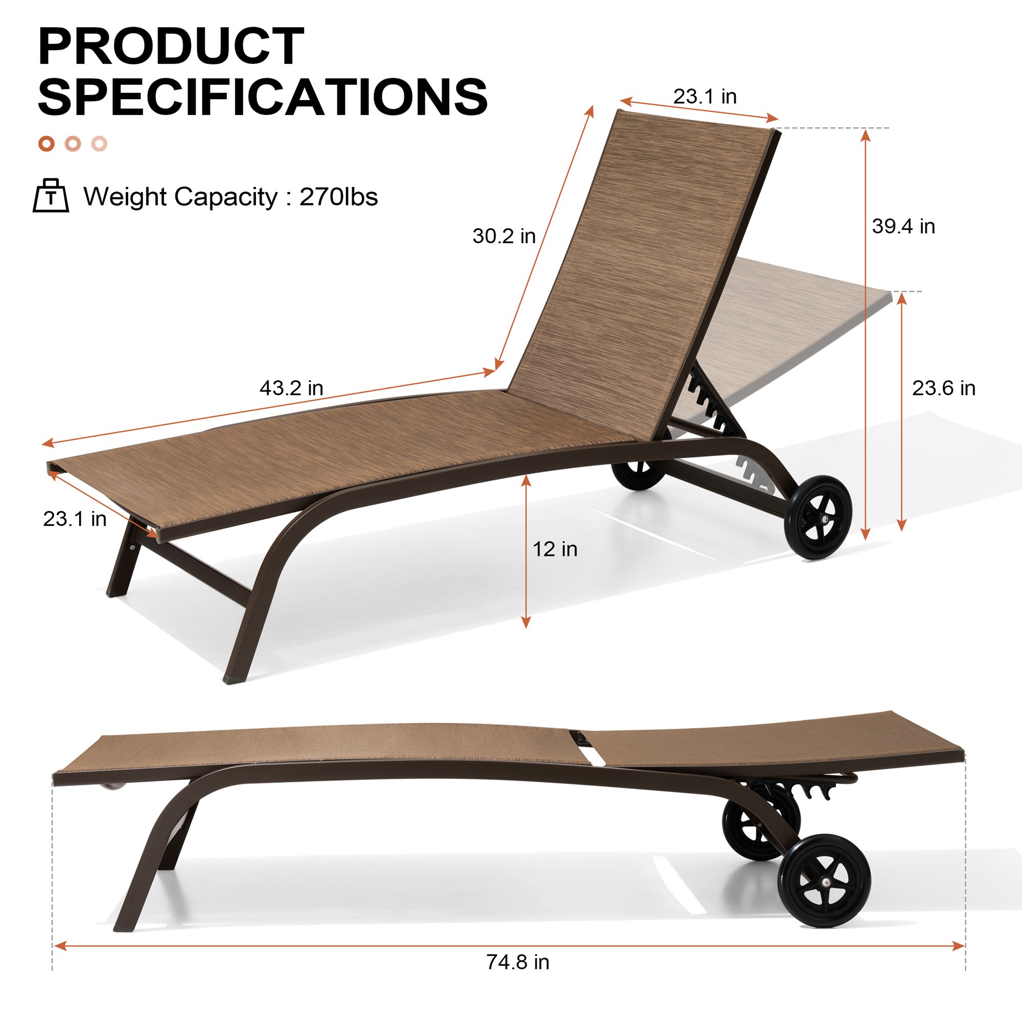 Crestlive Products CL-LG011BRN-1 Patio-Chairs - View #3