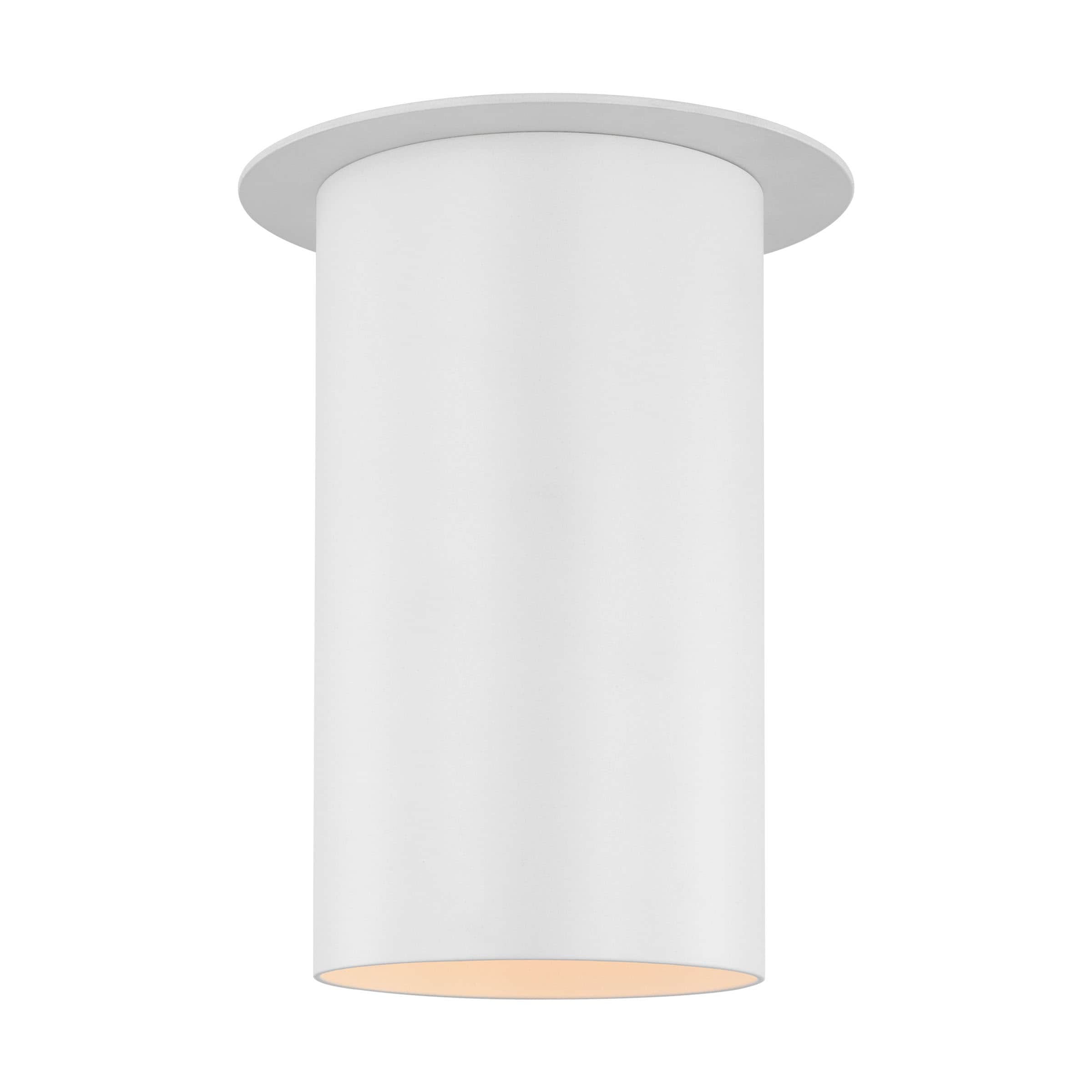 Matte White Glass Indoor/Outdoor Drum Flush Mount Light