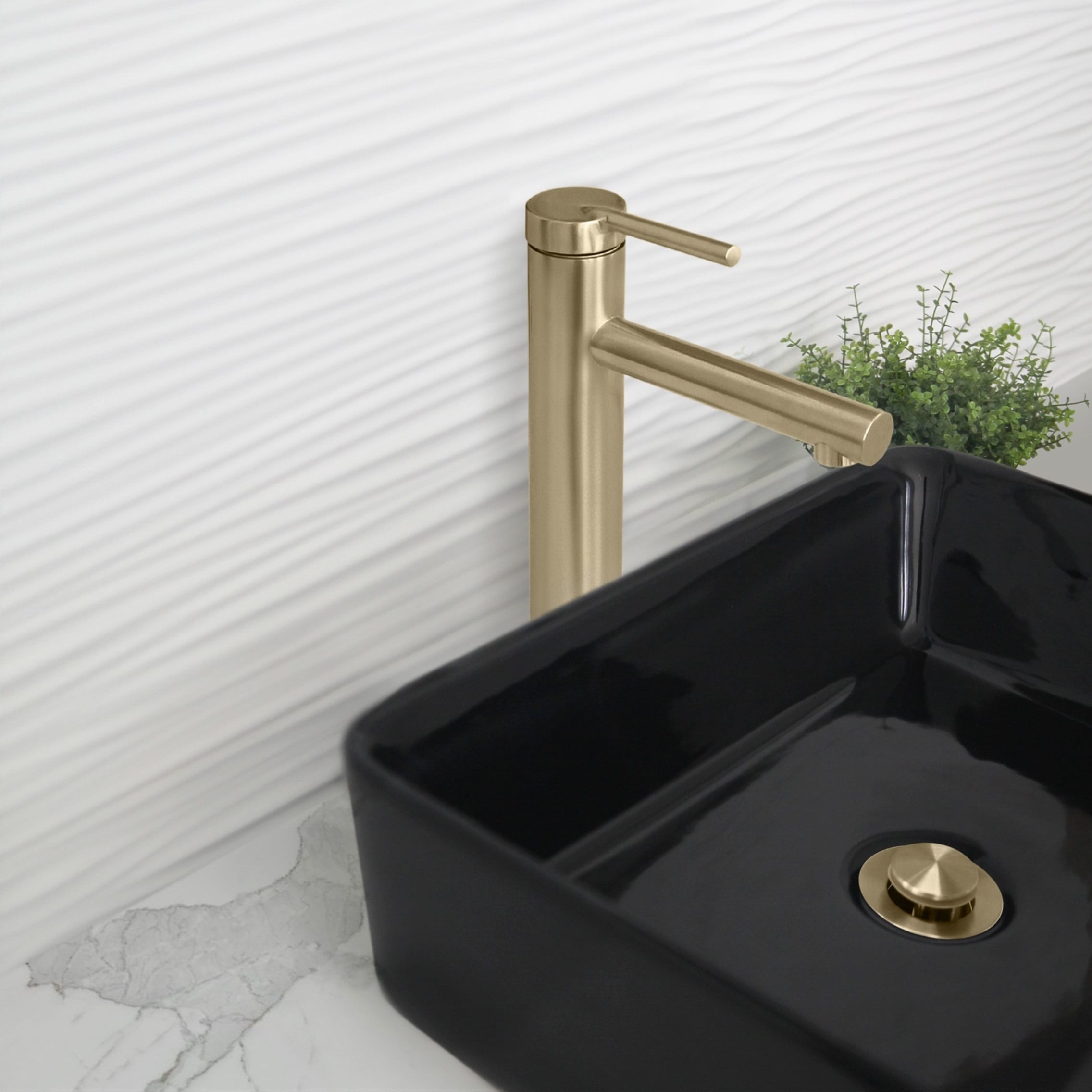 Elegant Single-Lever Gold Tone Vessel Sink Faucet