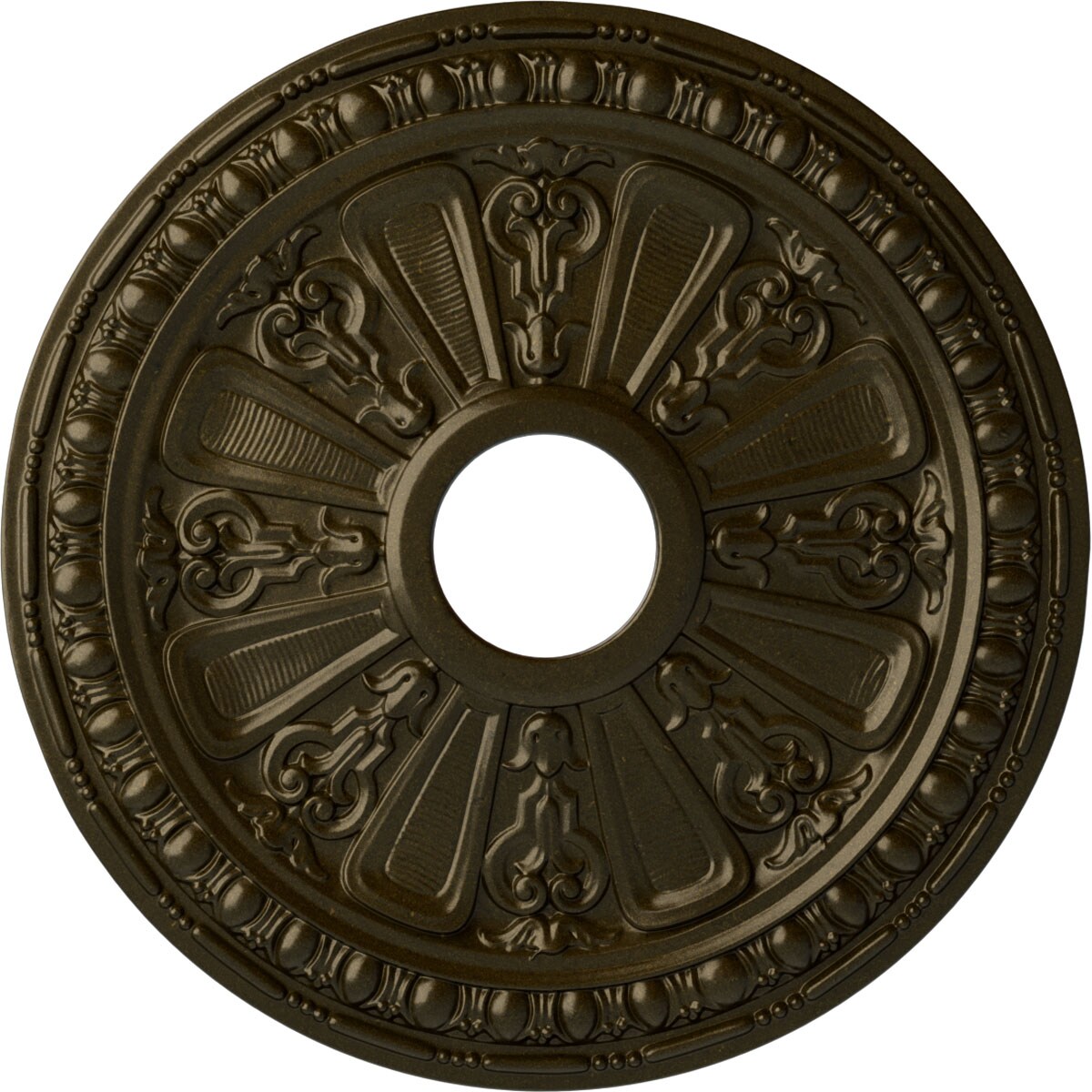 Ekena Millwork CM18RAGGS Raymond 18.125-in W x 18.125-in L Painted Green Gold Polyurethane Whole Ceiling Medallion